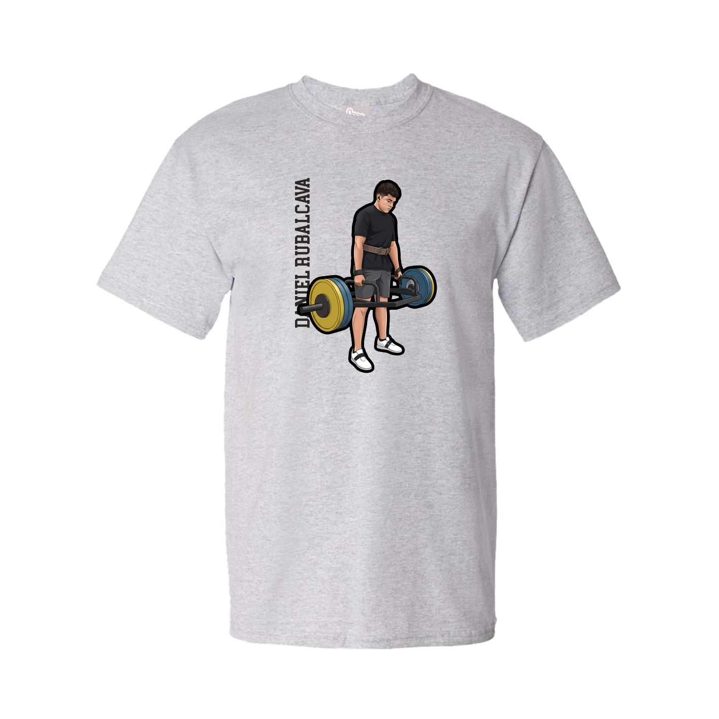 Tee — Name Vertical in Grey