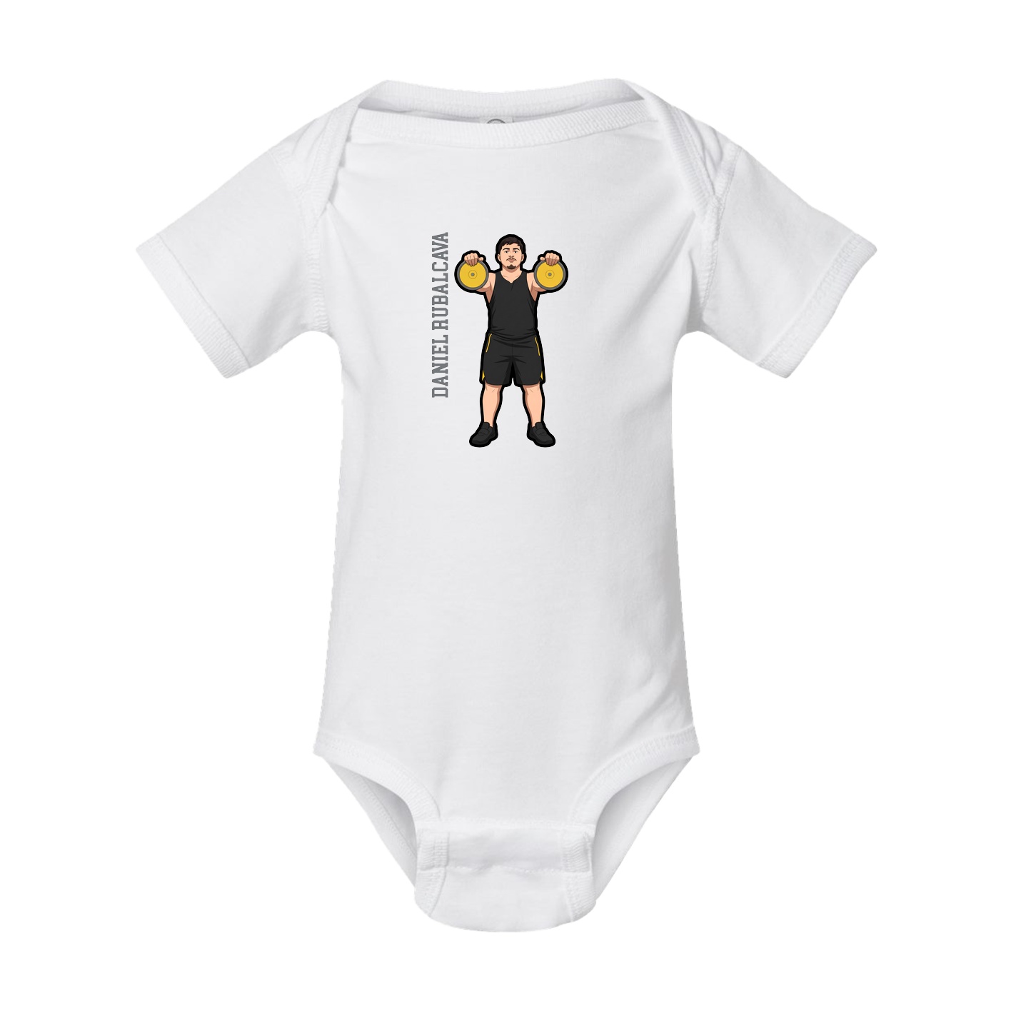 Baby Onesie — Name Vertical in White