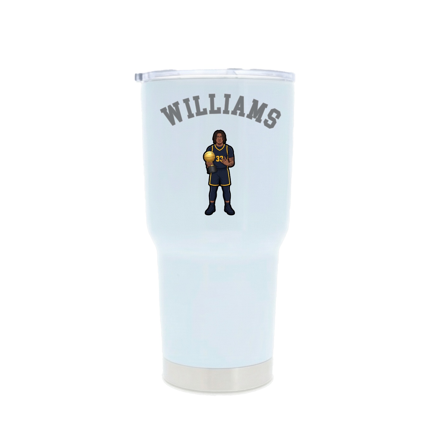 30oz Stainless Steel Tumbler — Shirsey Arch in White