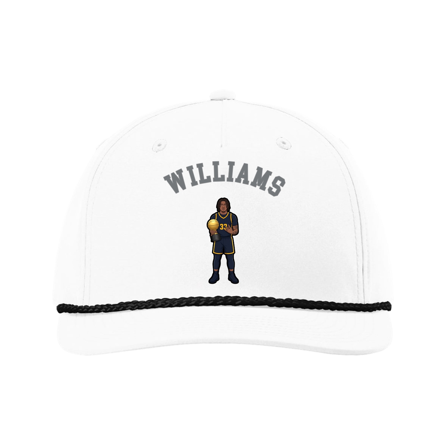 Five-Panel Classic Rope Cap — Shirsey Arch in White