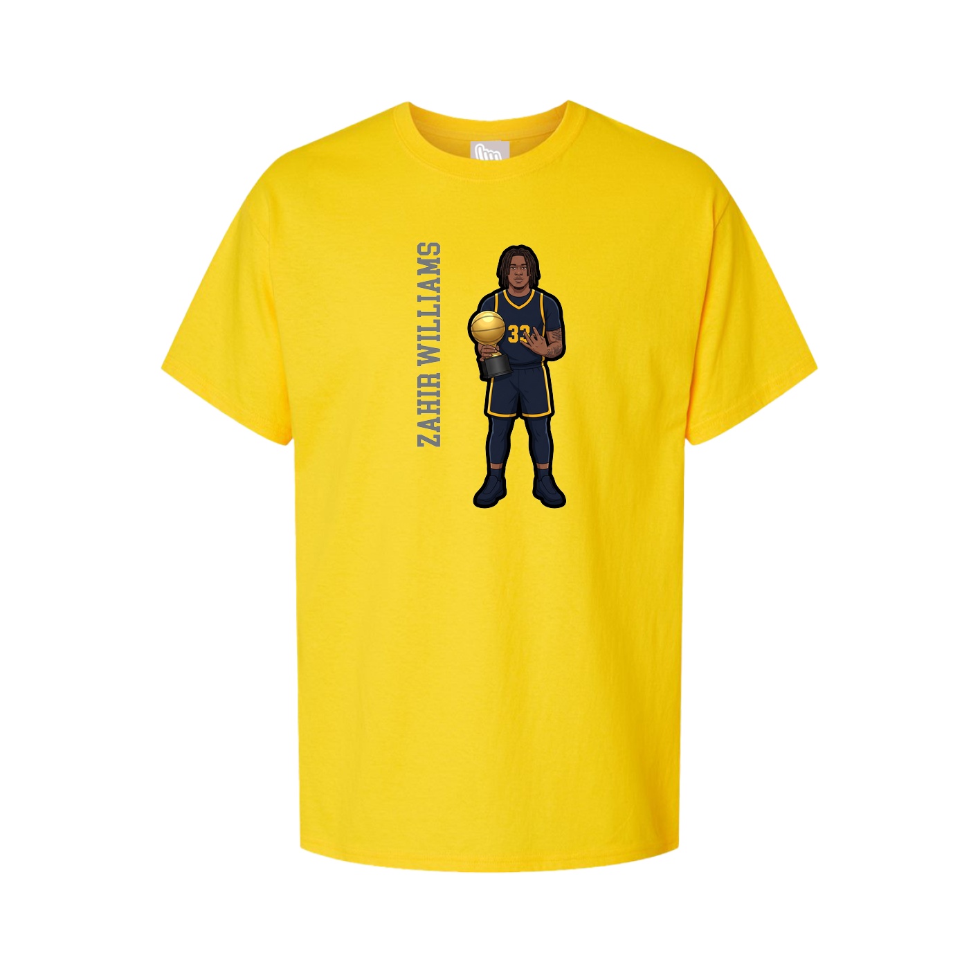 Youth Tee — Name Vertical in Gold