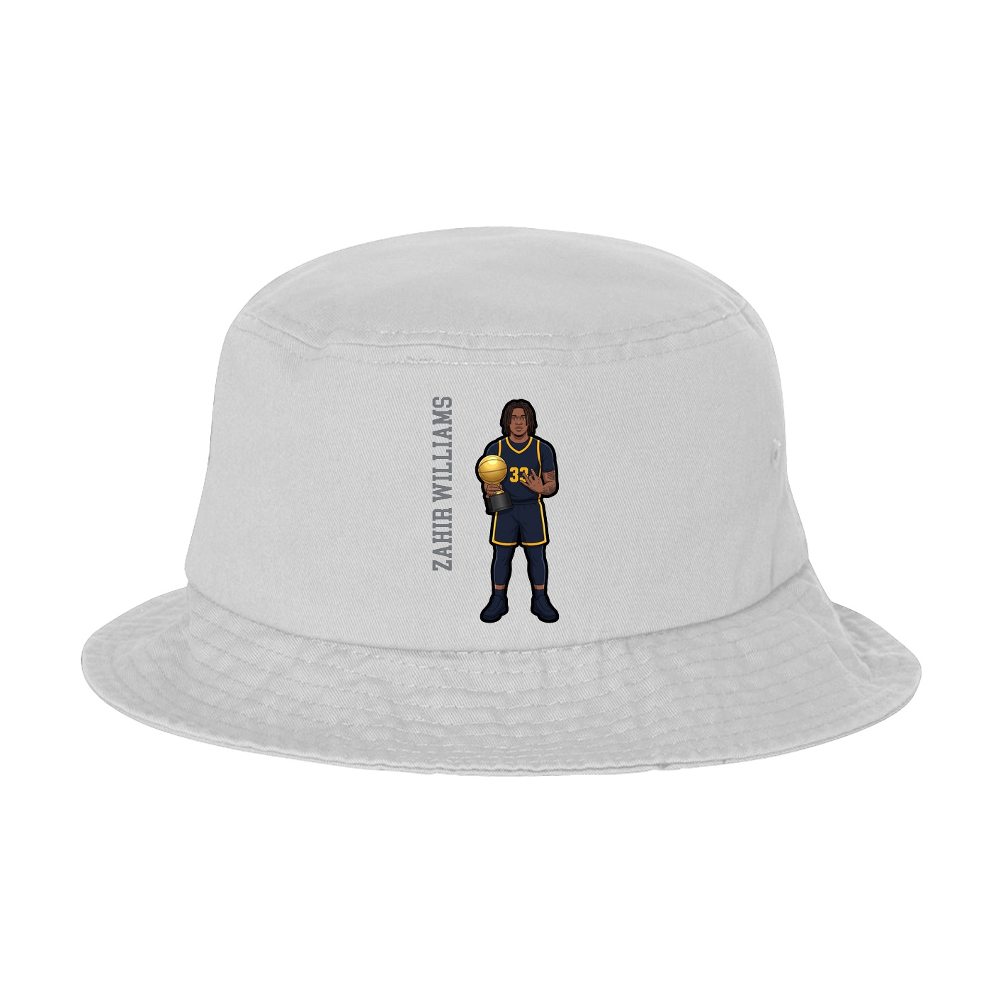 Bucket Cap — Name Vertical in White