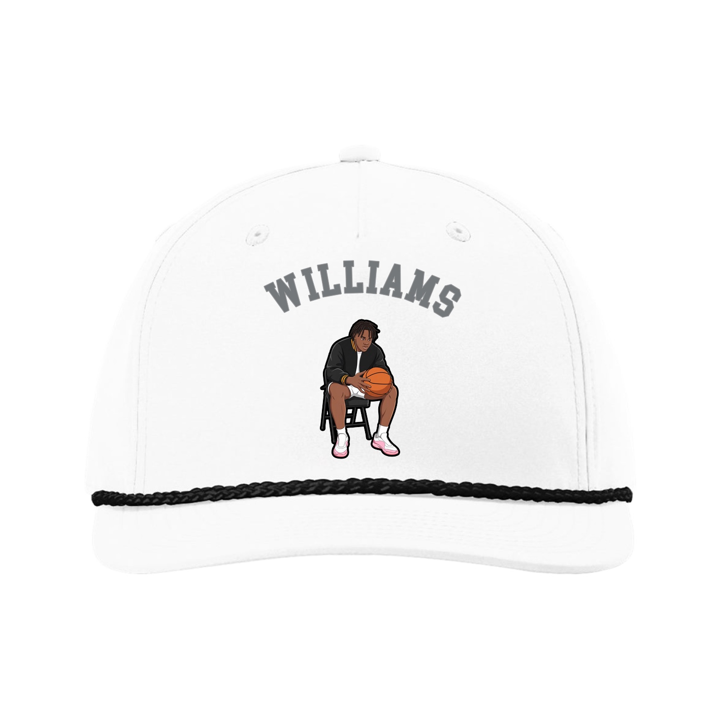 Five-Panel Classic Rope Cap — Shirsey Arch in White