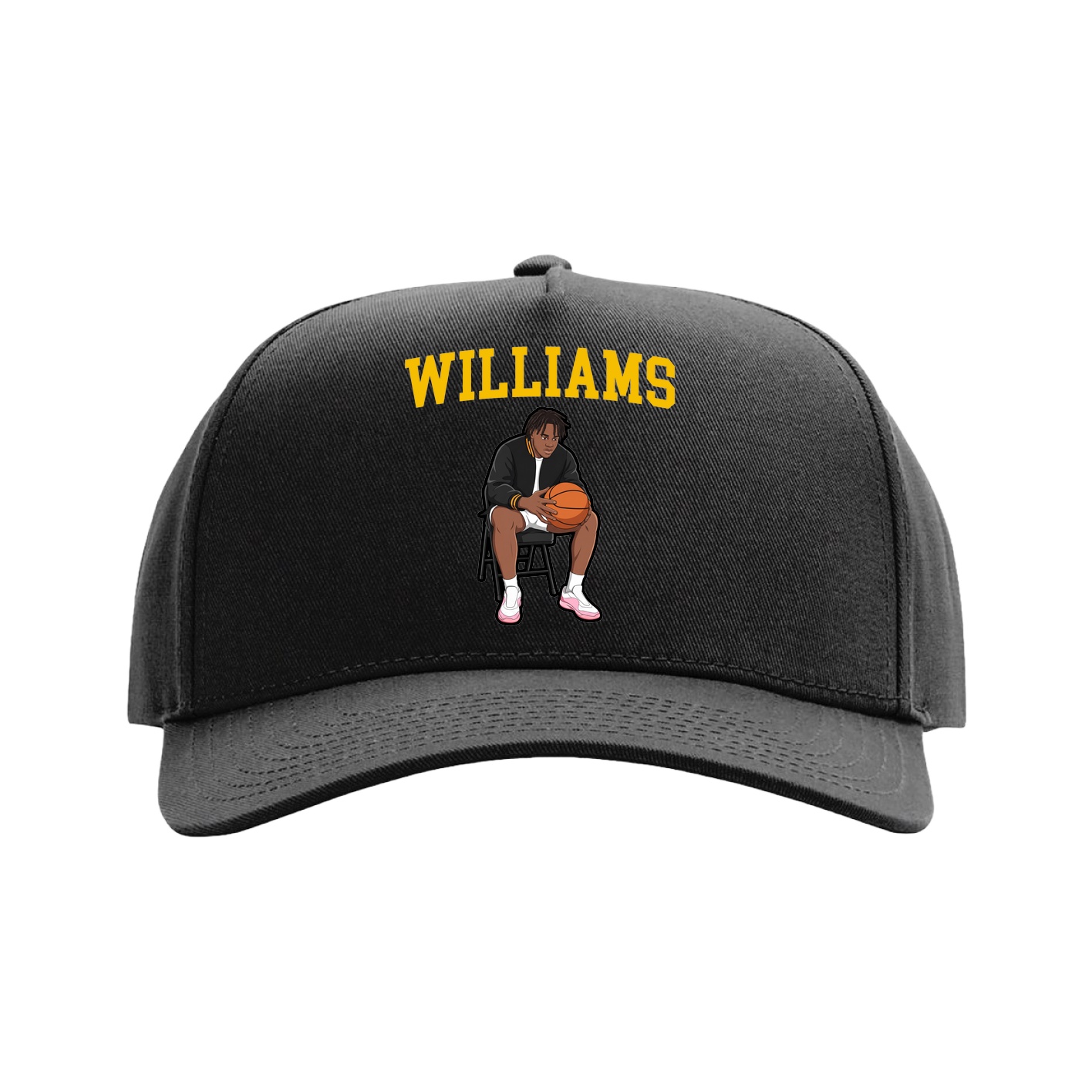 Full Fabric Five-Panel Champ Cap — Shirsey in Black