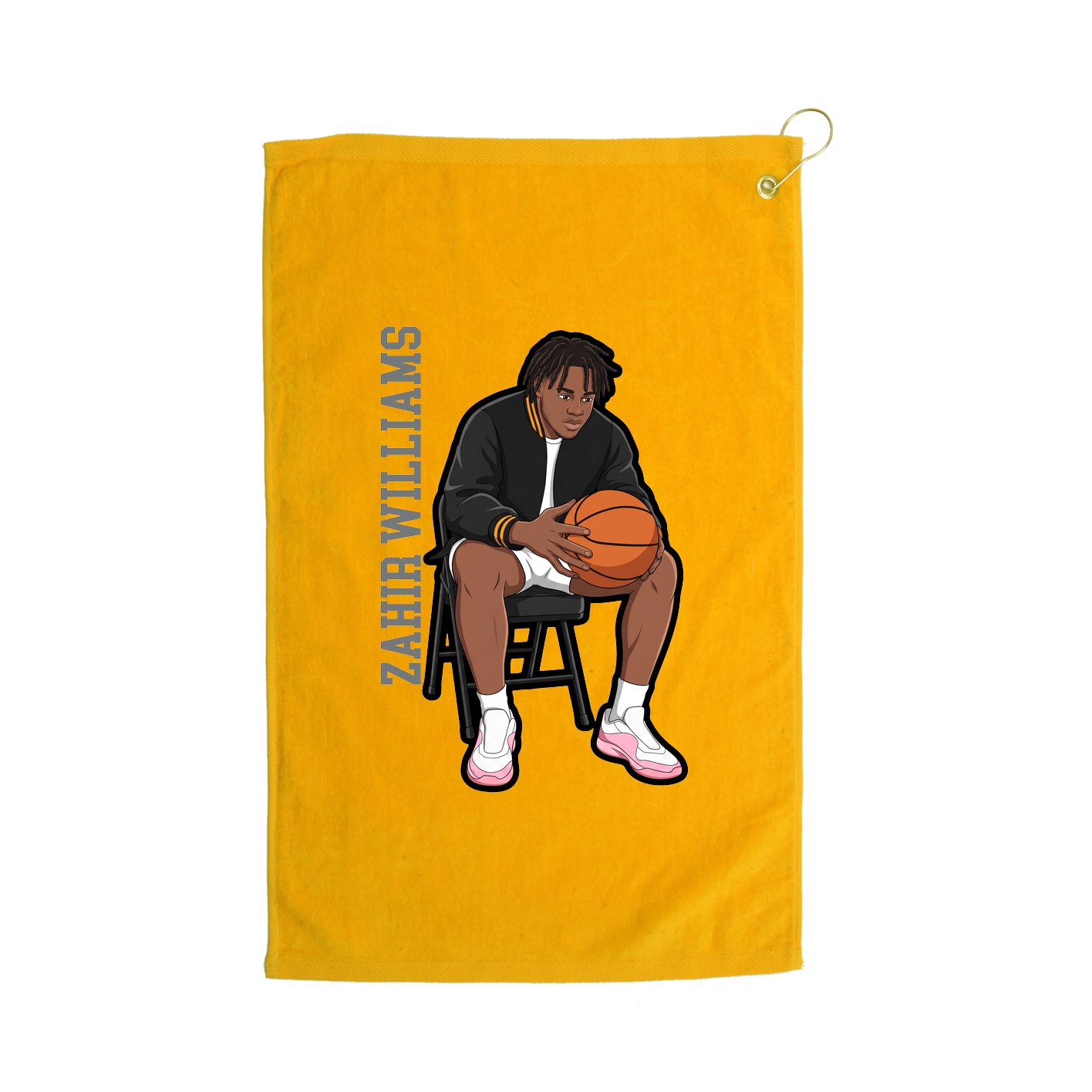 Golf Towel — Name Vertical in Gold