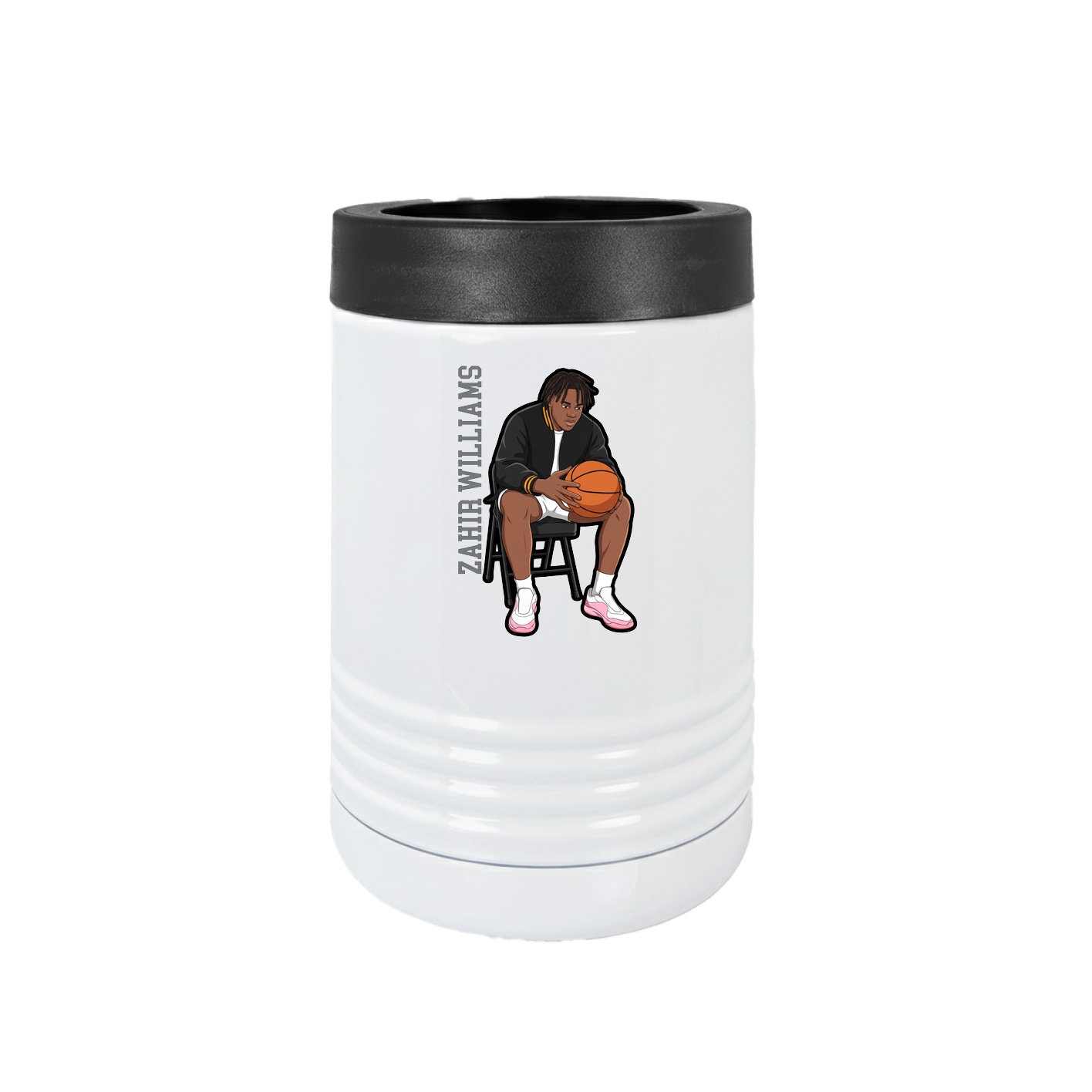 Beverage Holder — Name Vertical in White