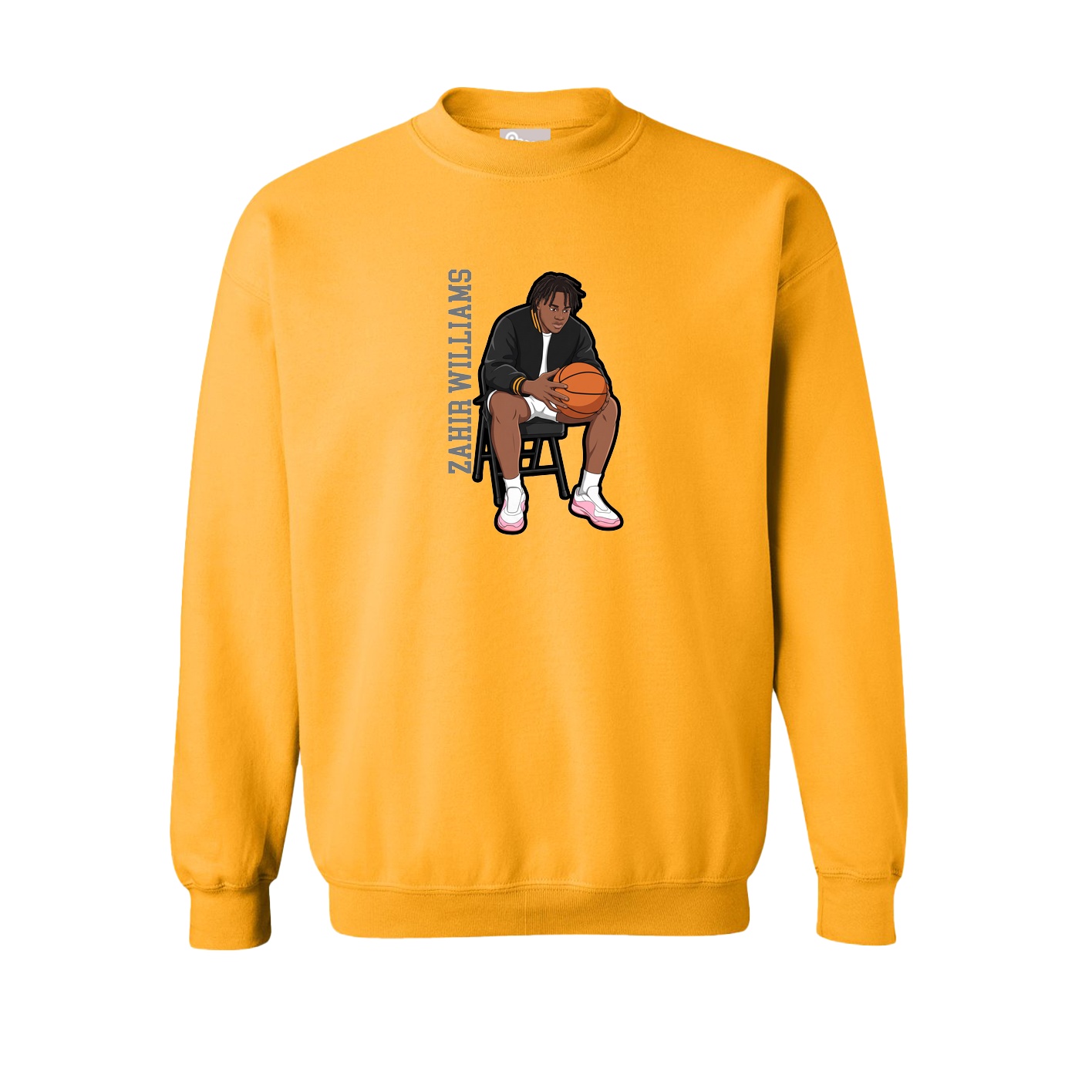 Fleece Crew — Name Vertical in Gold