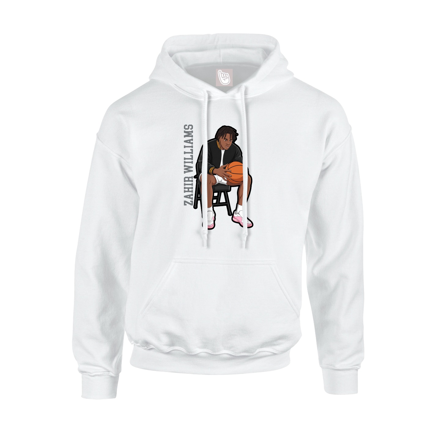Youth Hoodie — Name Vertical in White