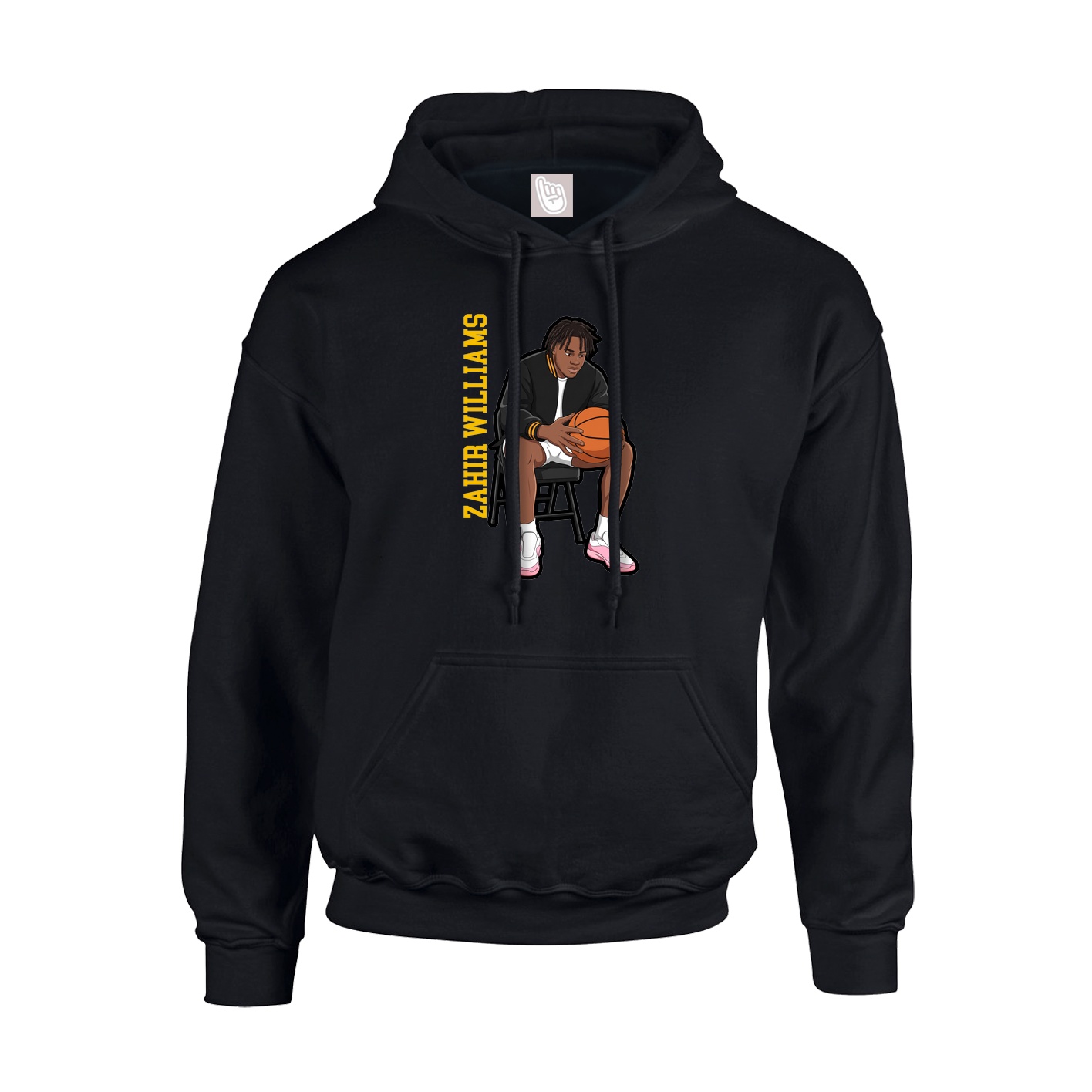 Youth Hoodie — Name Vertical in Black