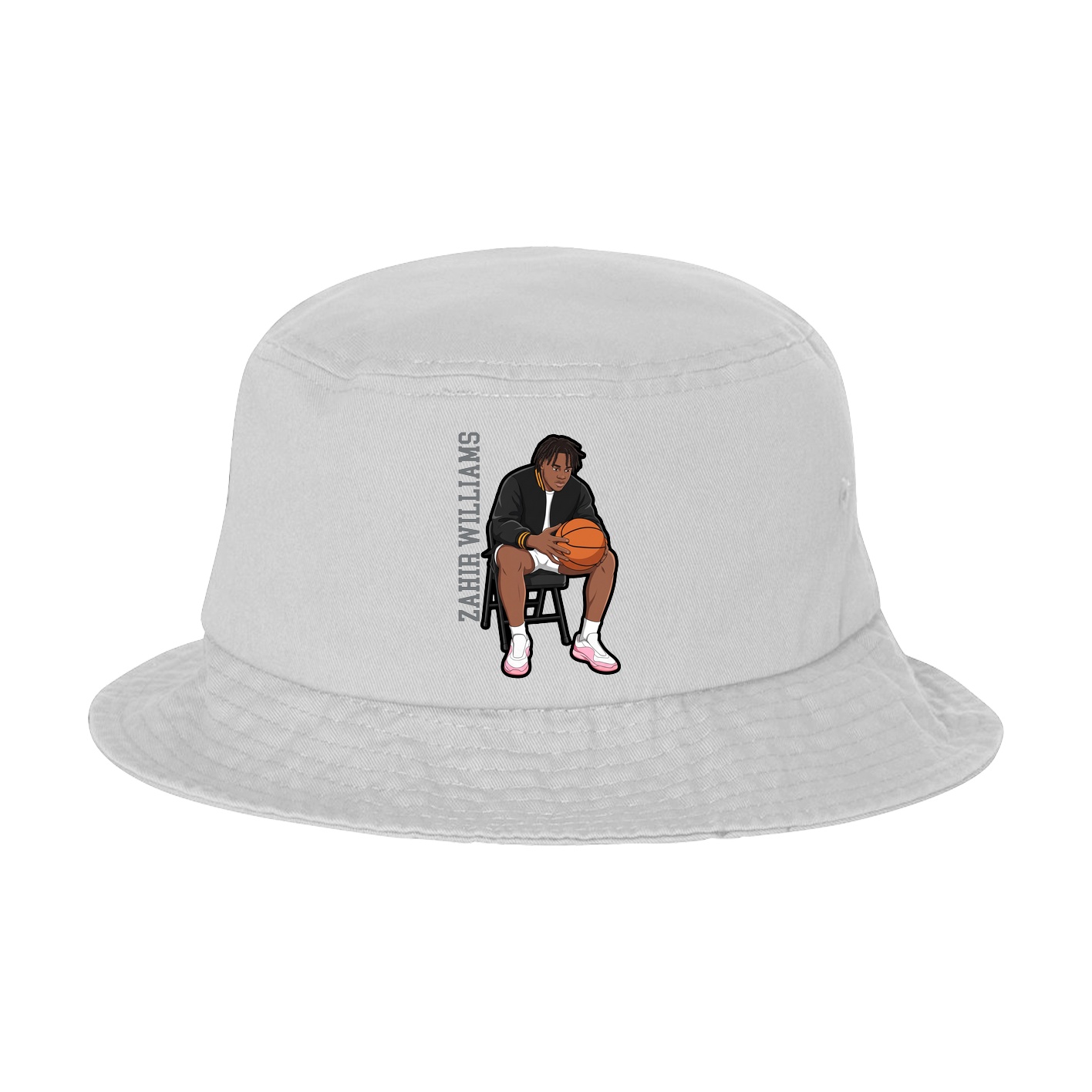 Bucket Cap — Name Vertical in White