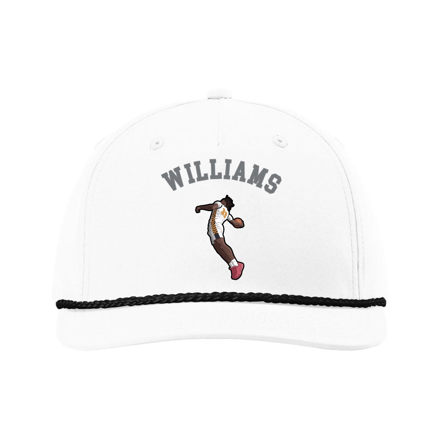 Five-Panel Classic Rope Cap — Shirsey Arch in White