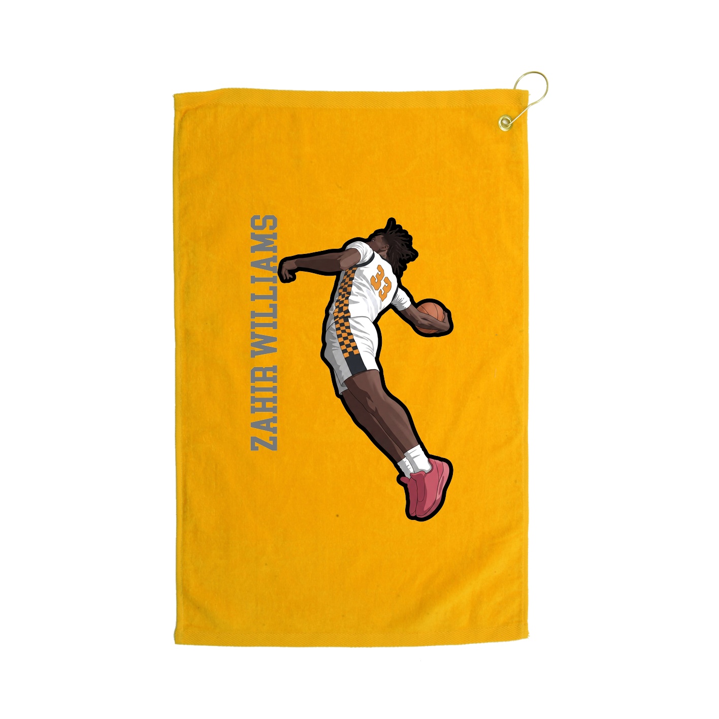 Golf Towel — Name Vertical in Gold