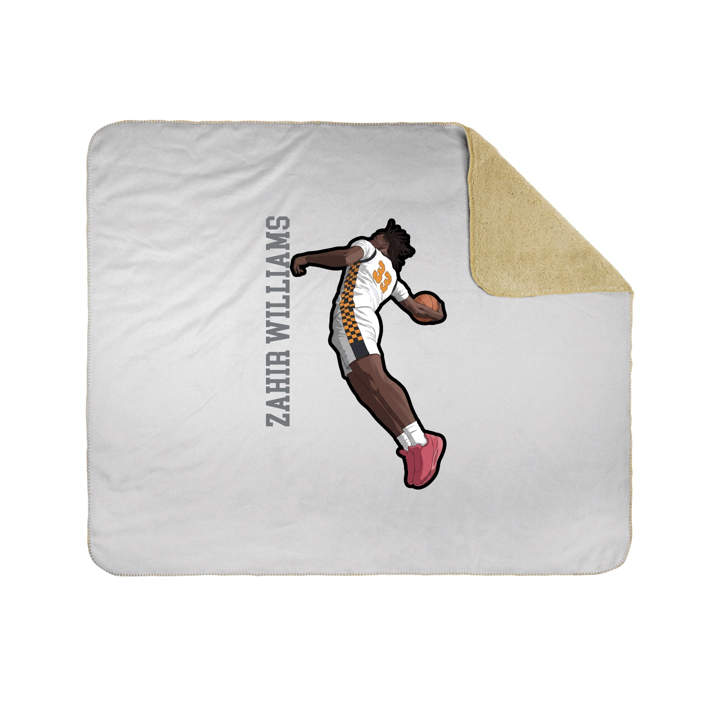 Throw Blanket — Name Vertical in White