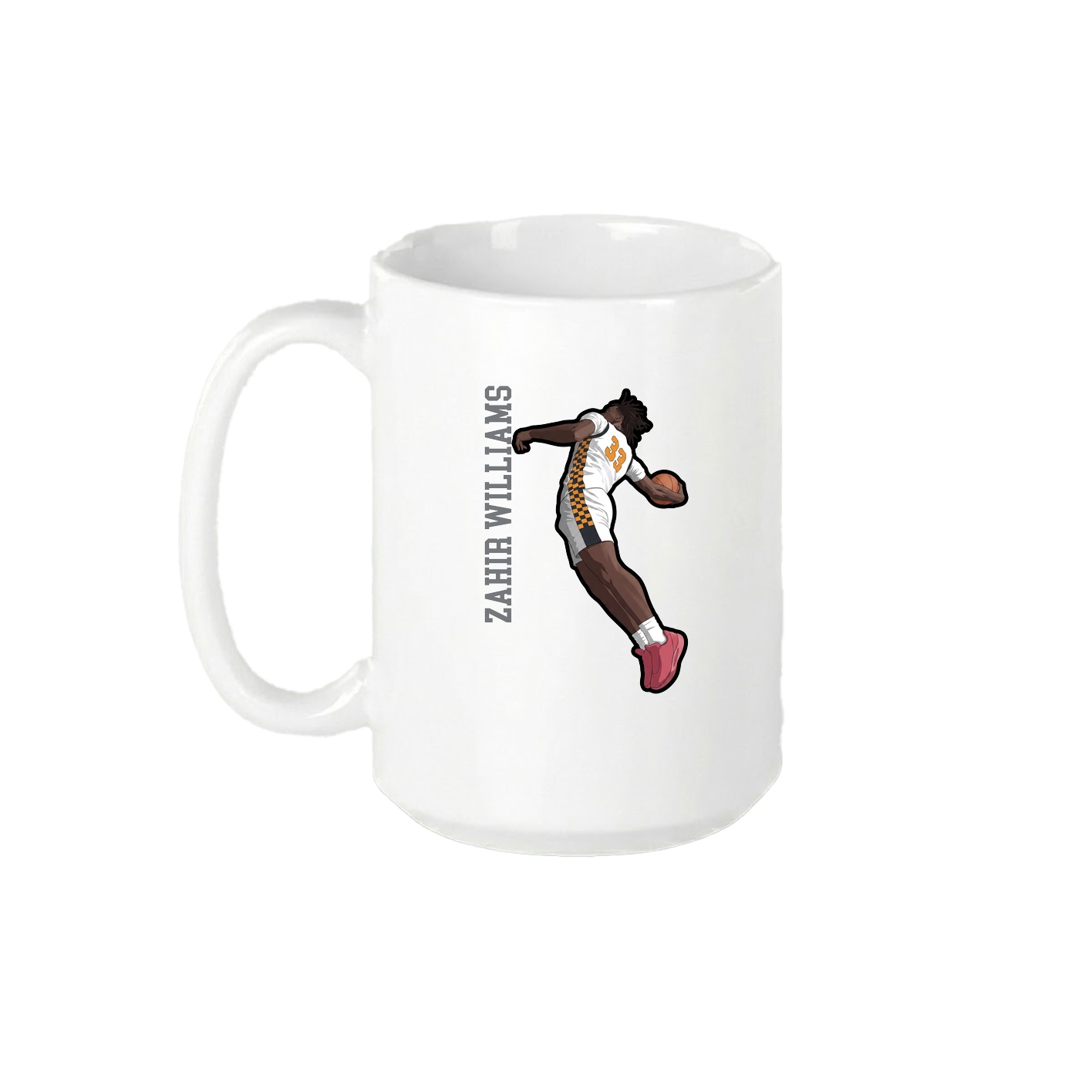 15oz Coffee Mug — Name Vertical in White