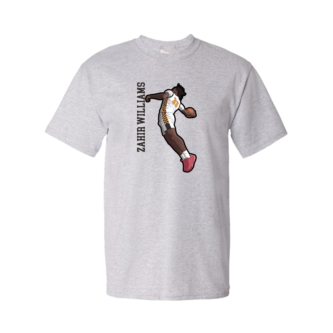 Tee — Name Vertical in Grey