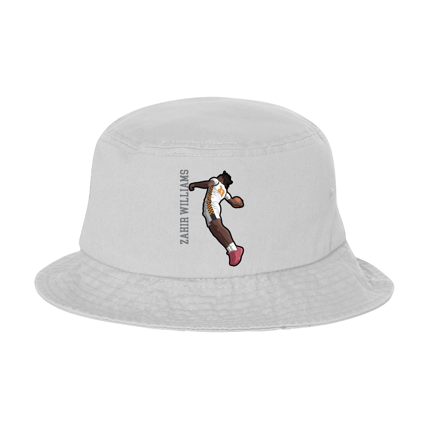 Bucket Cap — Name Vertical in White