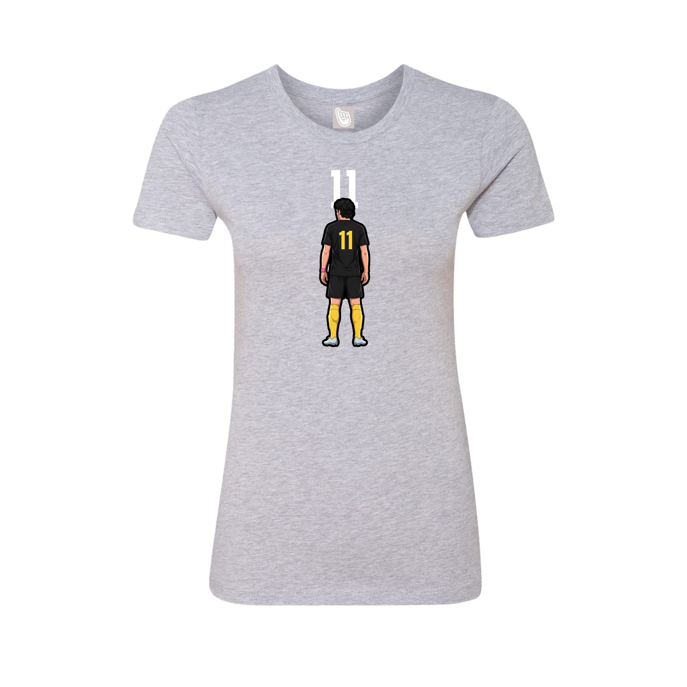 Fitted Women's Tee — Number Top in Grey