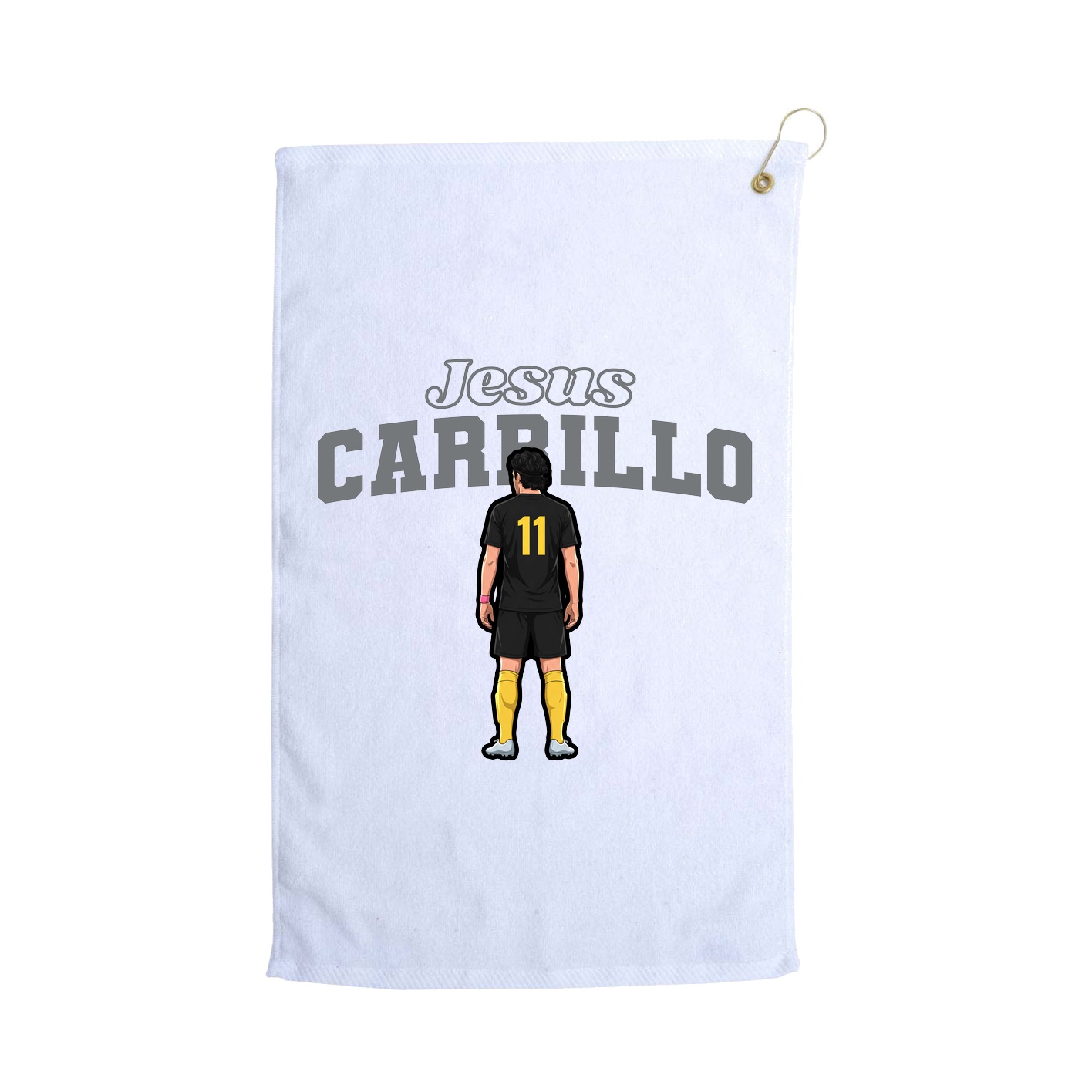 Golf Towel — Name Arch in White