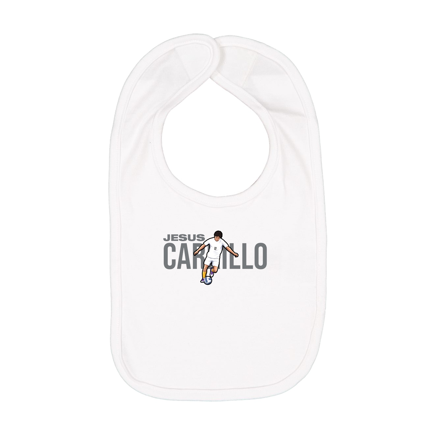 Infant Bib — Player Name in White