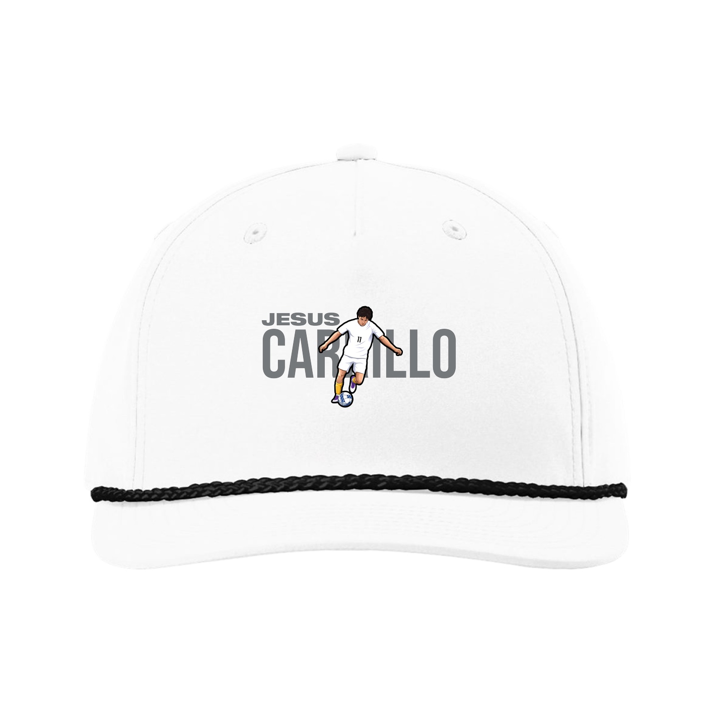 Five-Panel Classic Rope Cap — Player Name in White