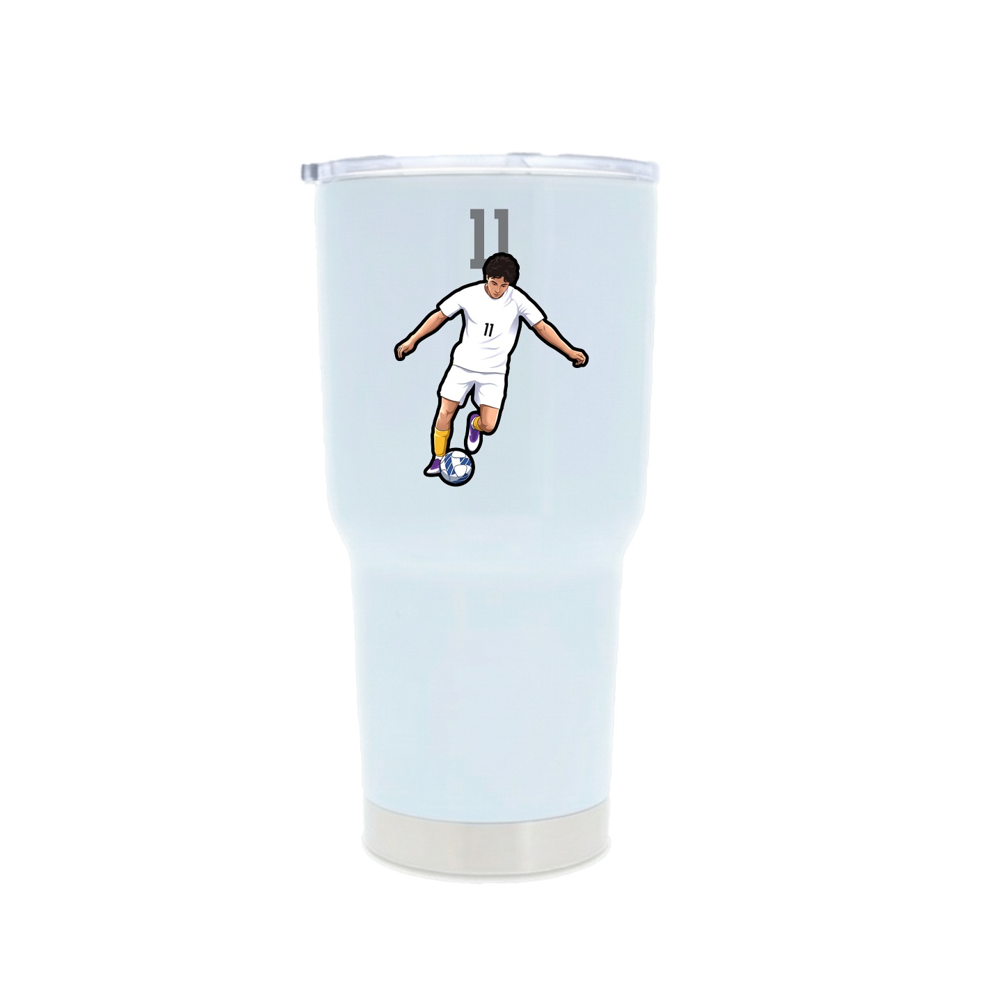 30oz Stainless Steel Tumbler — Number Top in White