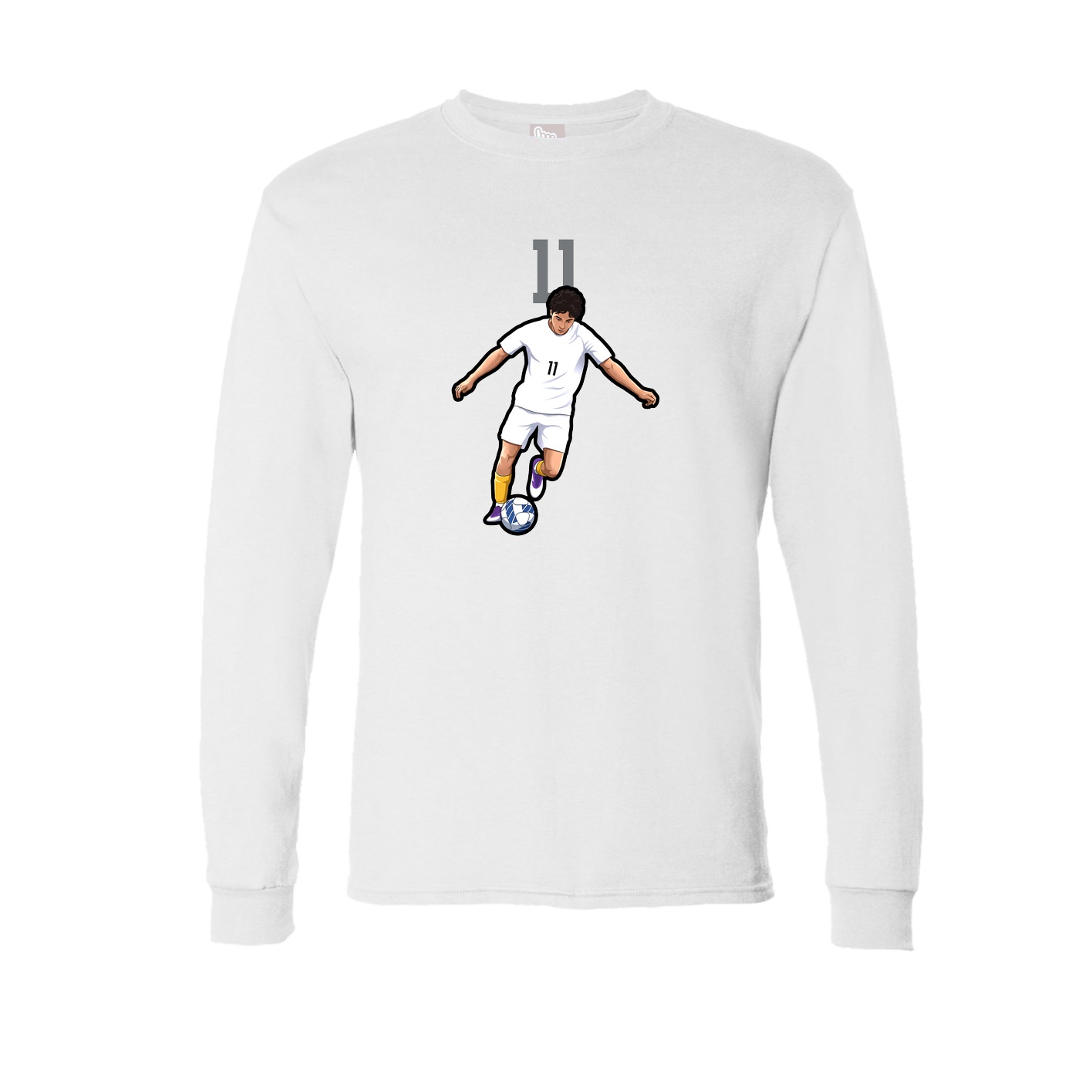 Long Sleeve Tee — Number Top in White