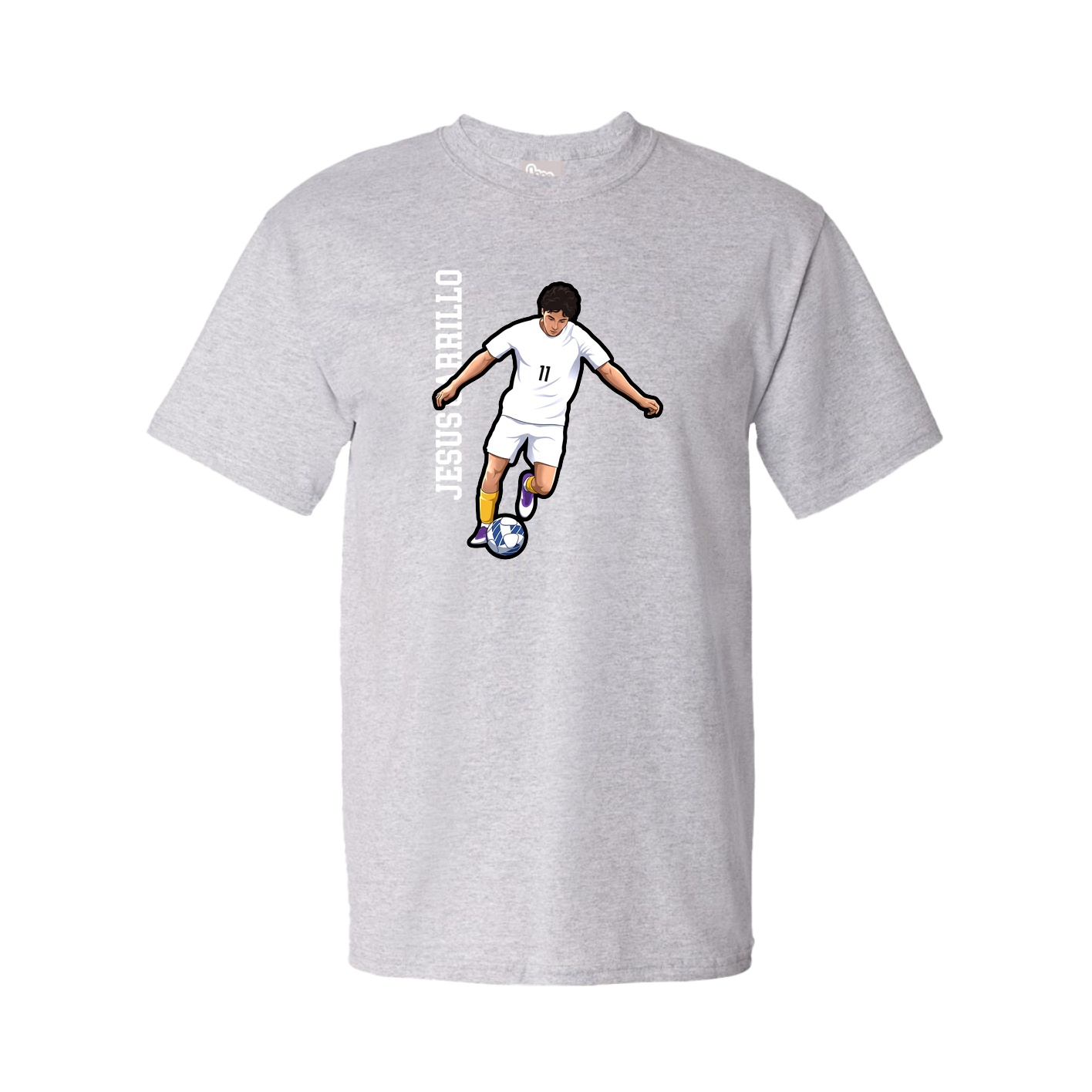 Tee — Name Vertical in Grey