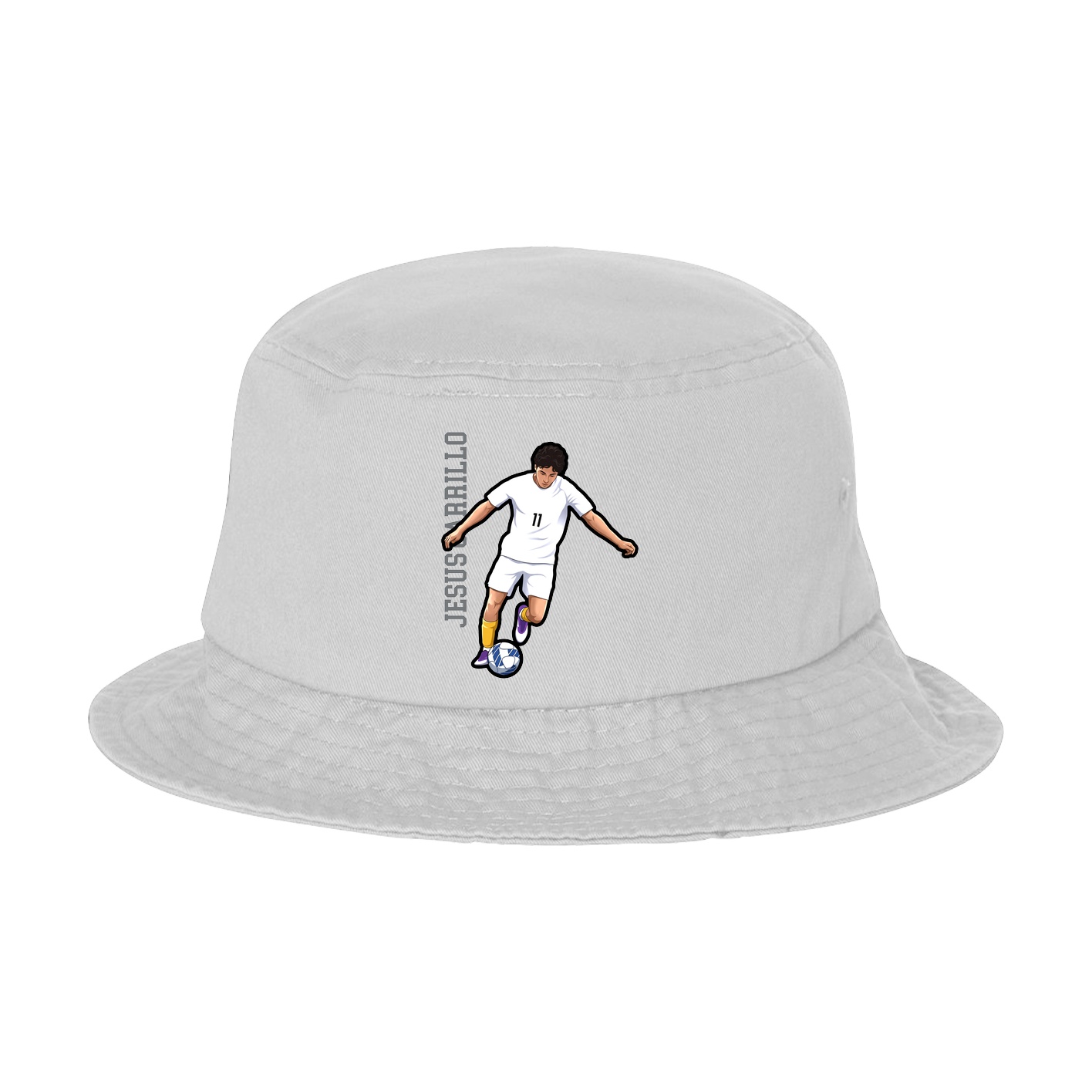 Bucket Cap — Name Vertical in White