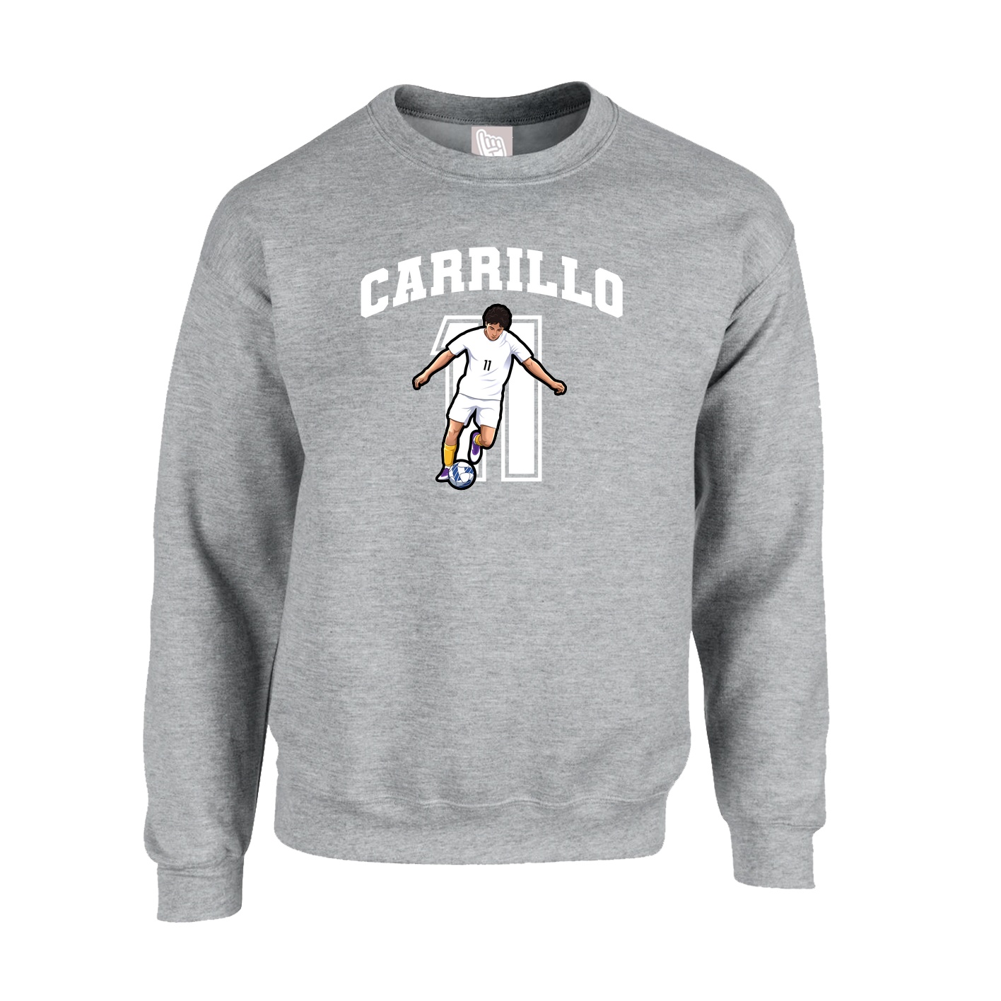 Fleece Crew — Number in Grey