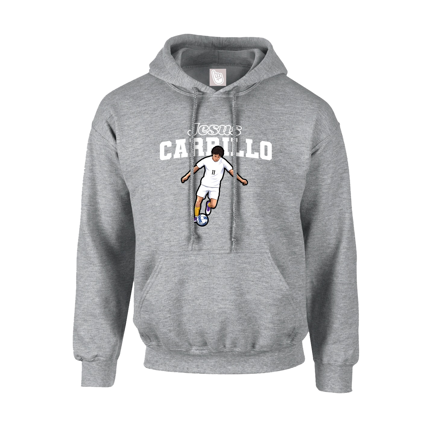 Youth Hoodie — Name Arch in Grey