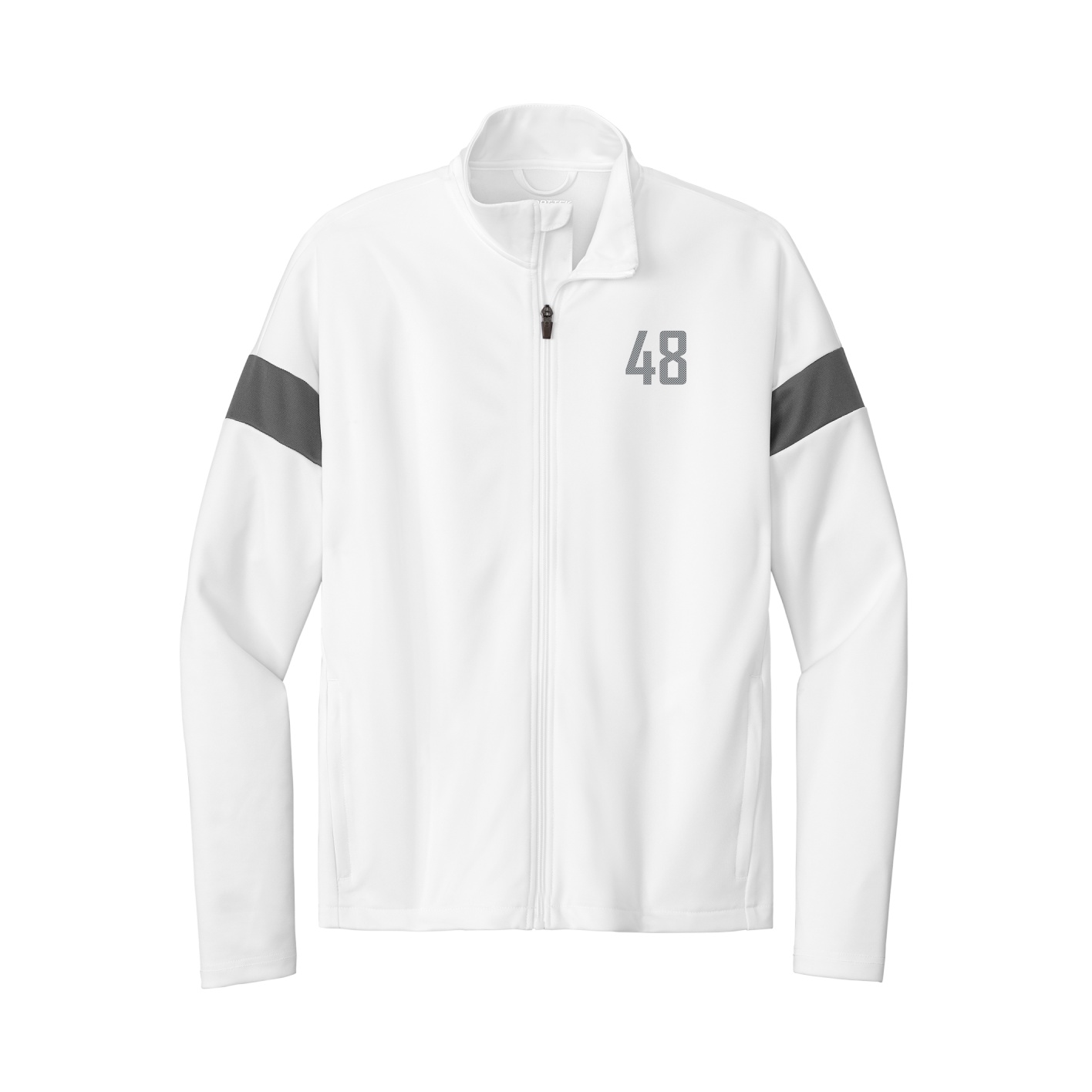 Team Travel Full-Zip Jacket — Front Shirsy in White/Grey