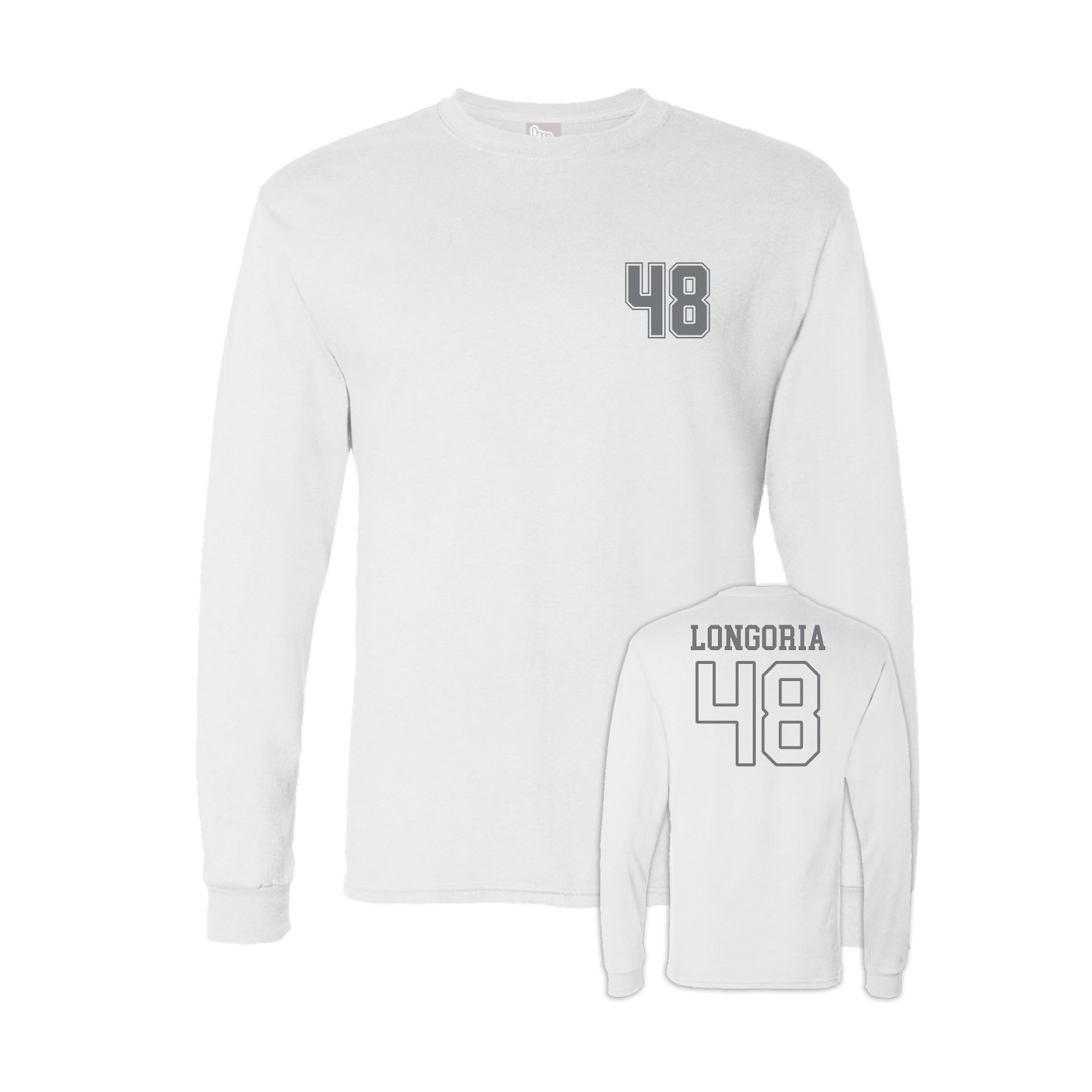 Long Sleeve Tee — Chest Back in White