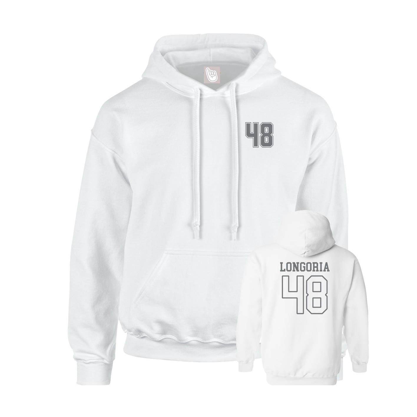 Hoodie — Chest Back in White
