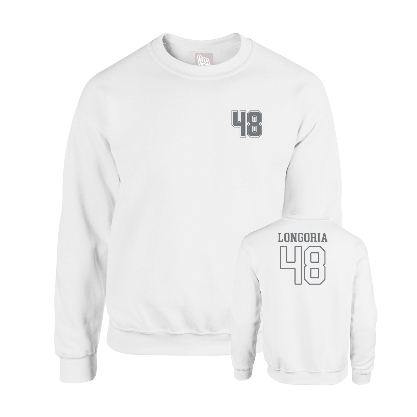 Fleece Crew — Chest Back in White