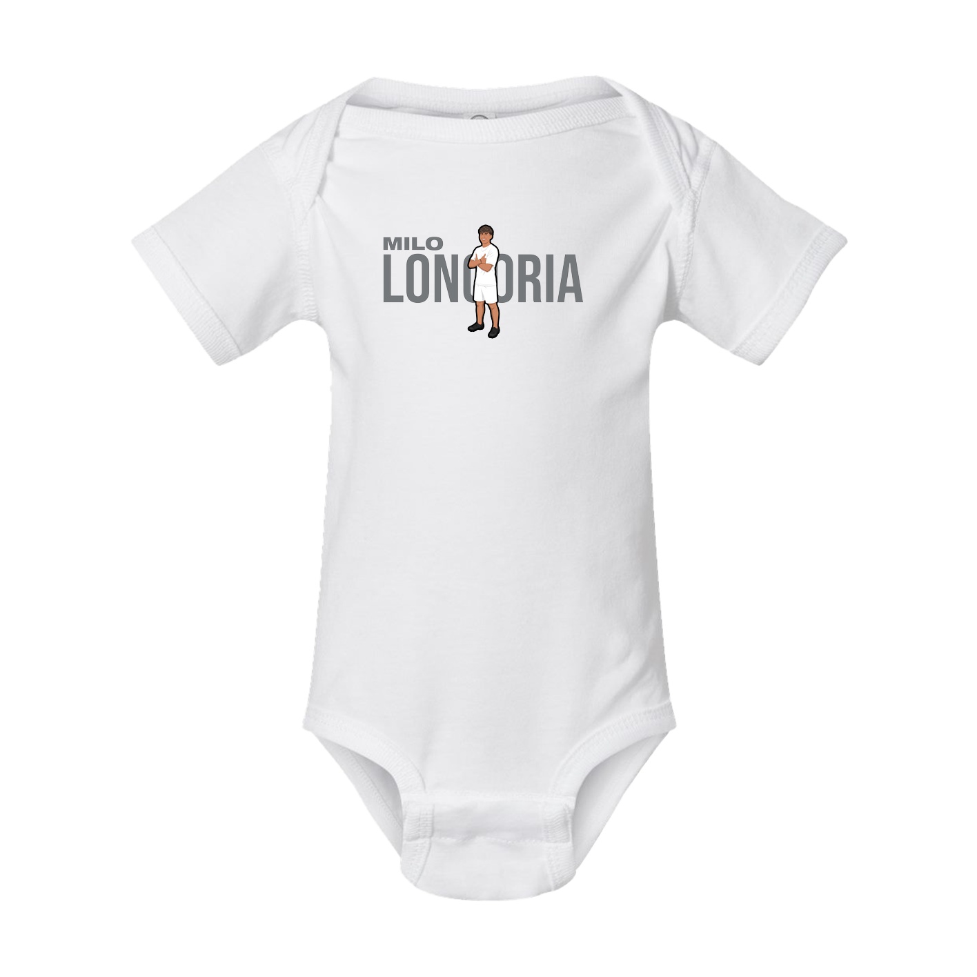 Baby Onesie — Player Name in White