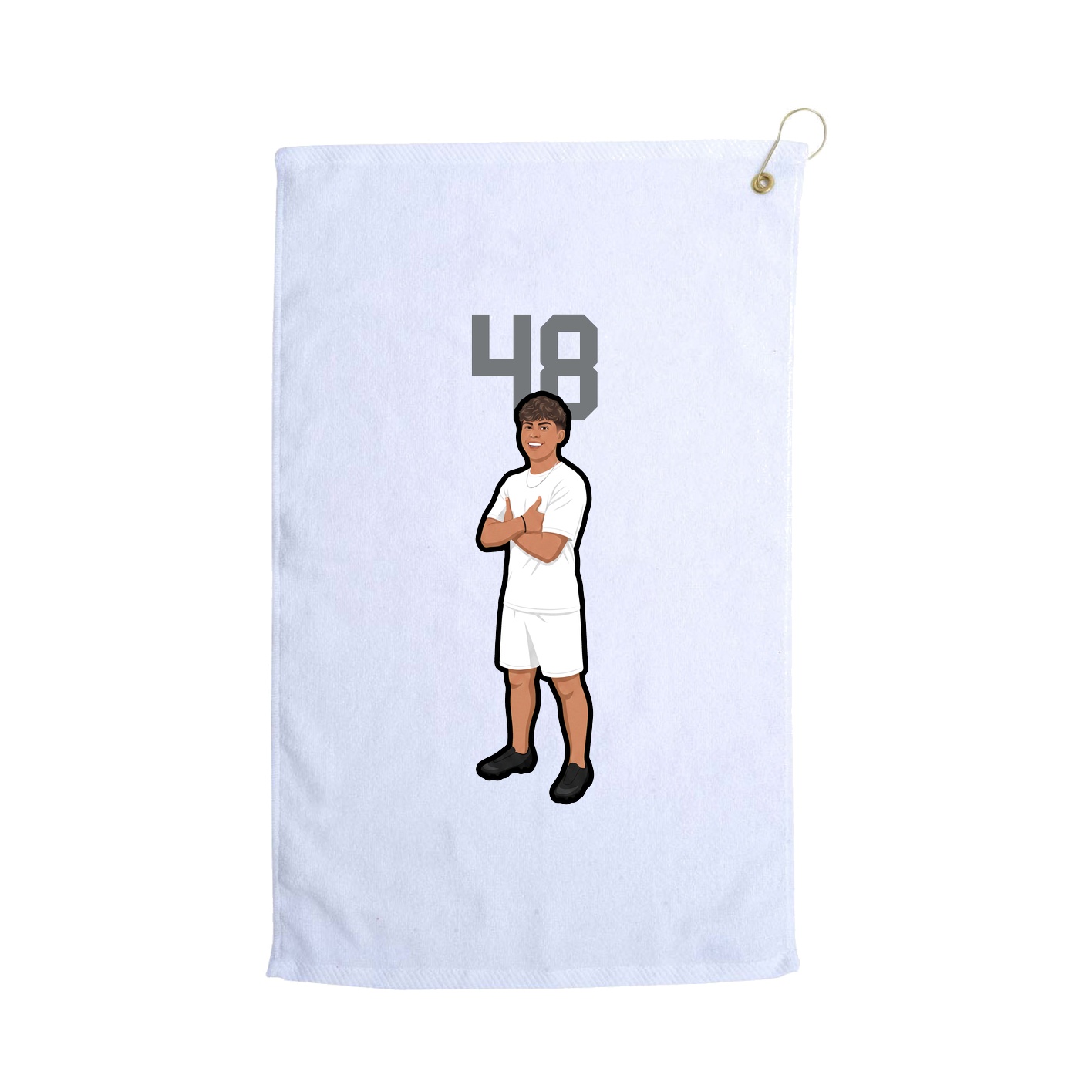 Golf Towel — Number Top in White