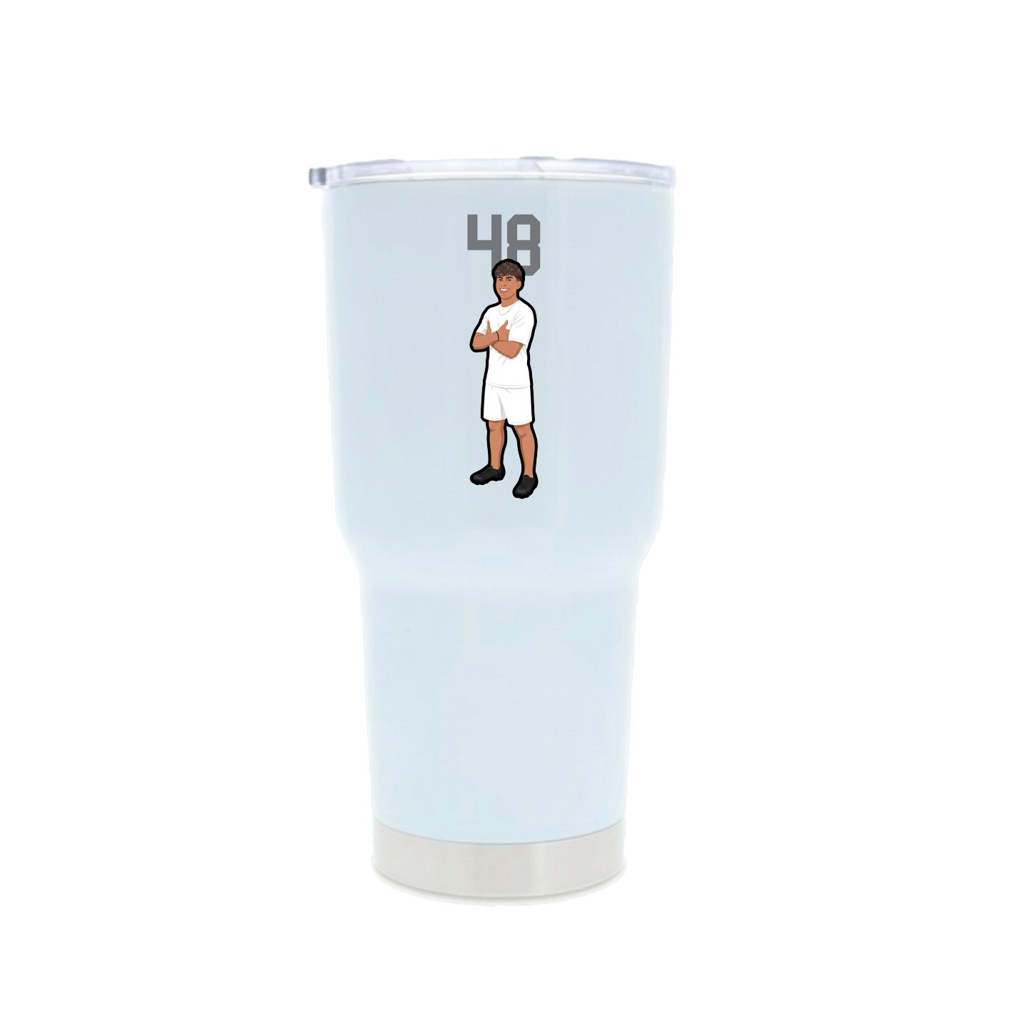 30oz Stainless Steel Tumbler — Number Top in White