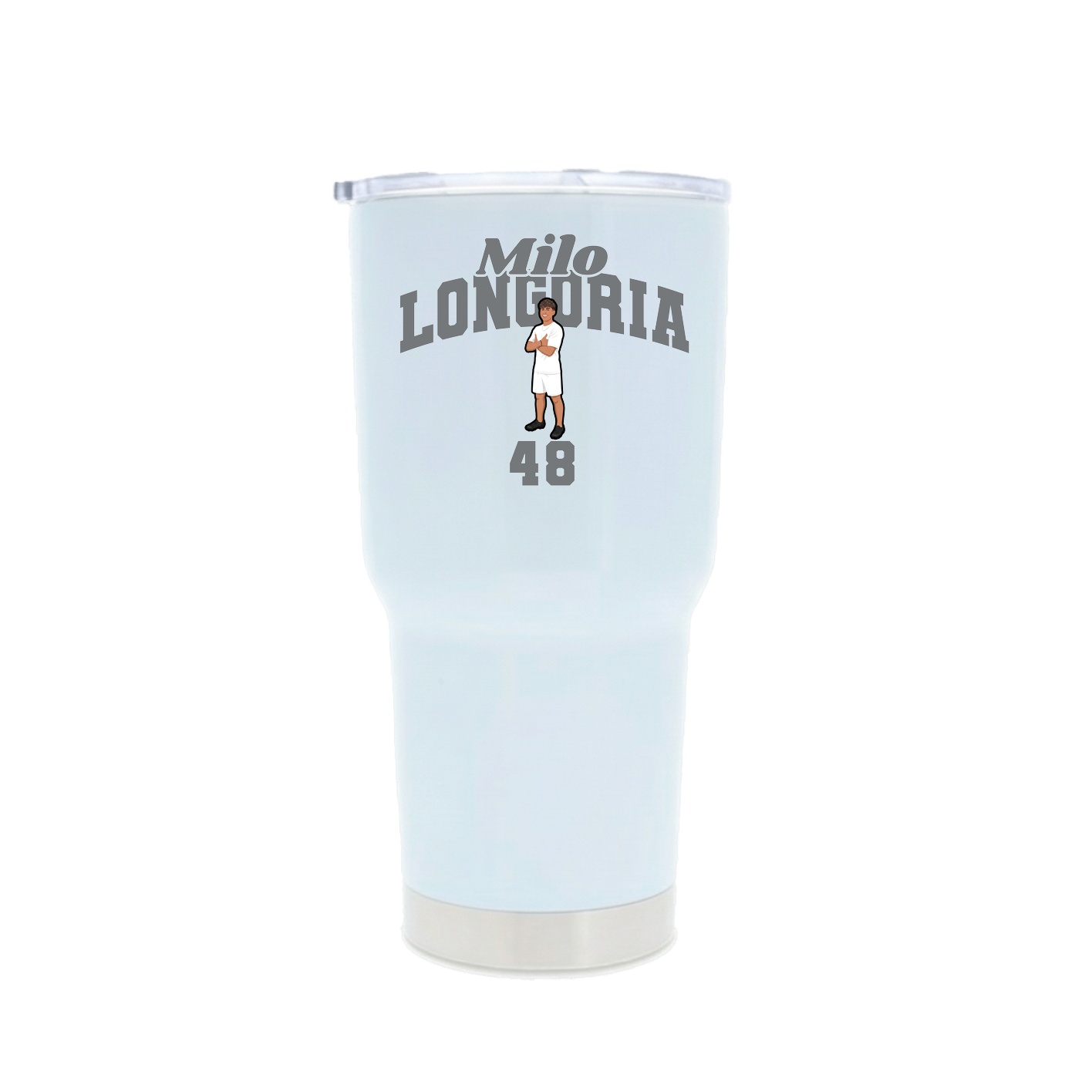 30oz Stainless Steel Tumbler — Signature Arch in White