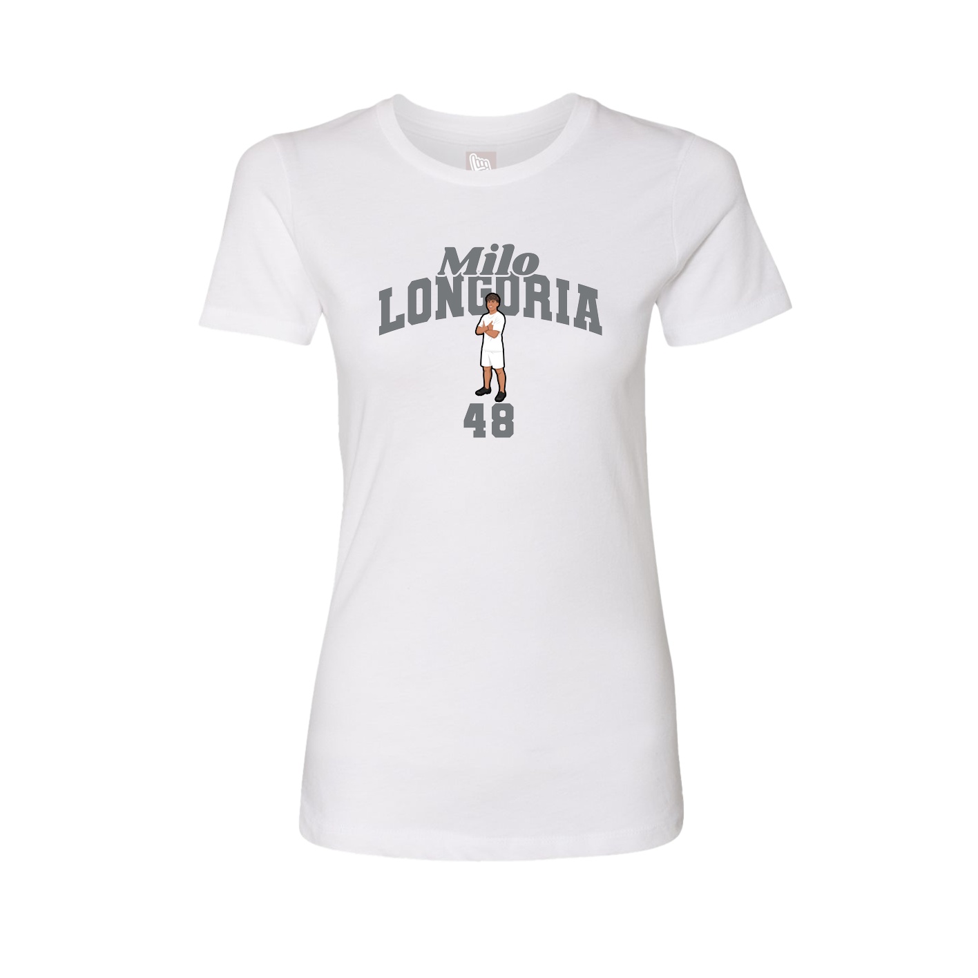 Fitted Women's Tee — Signature Arch in White