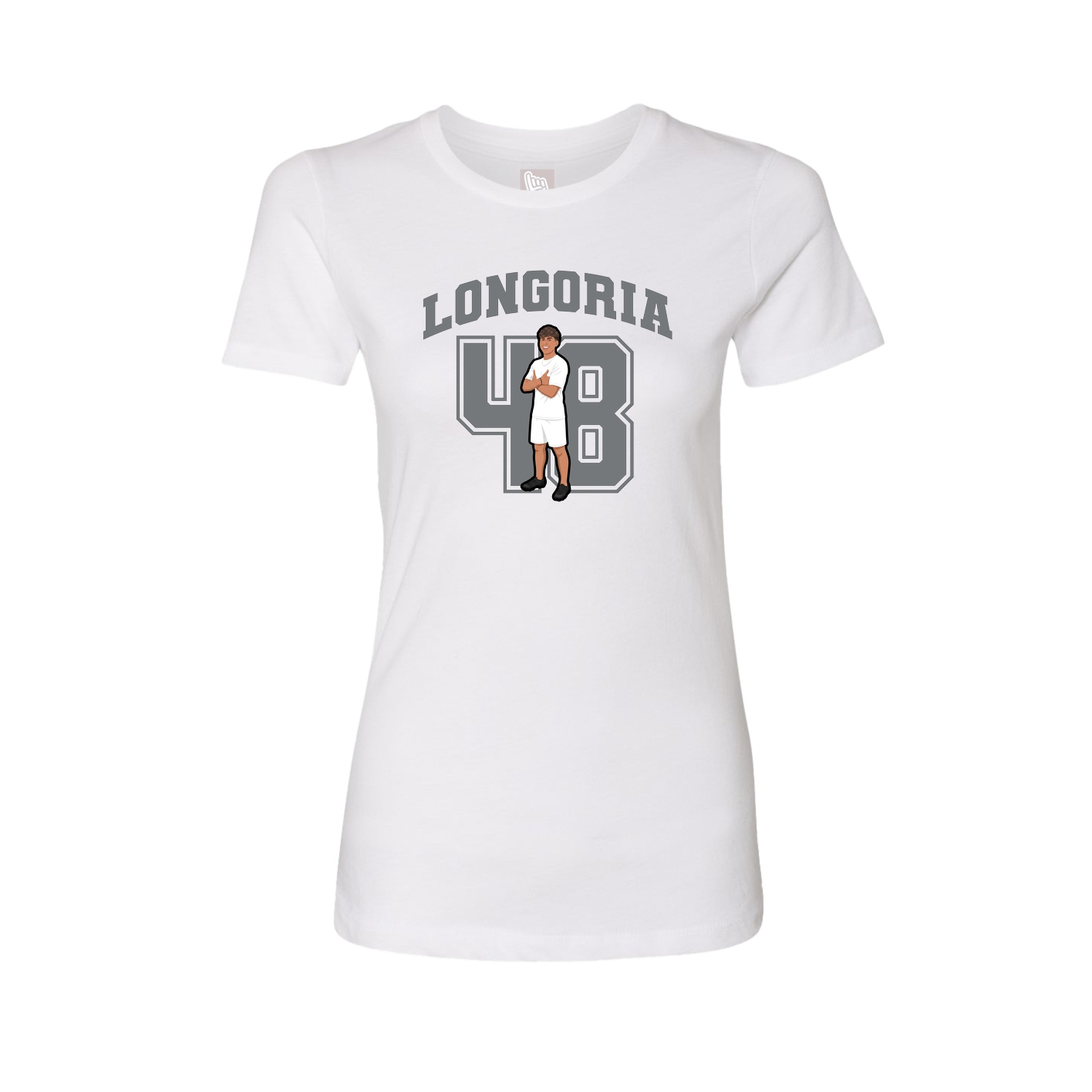 Fitted Women's Tee — Number in White
