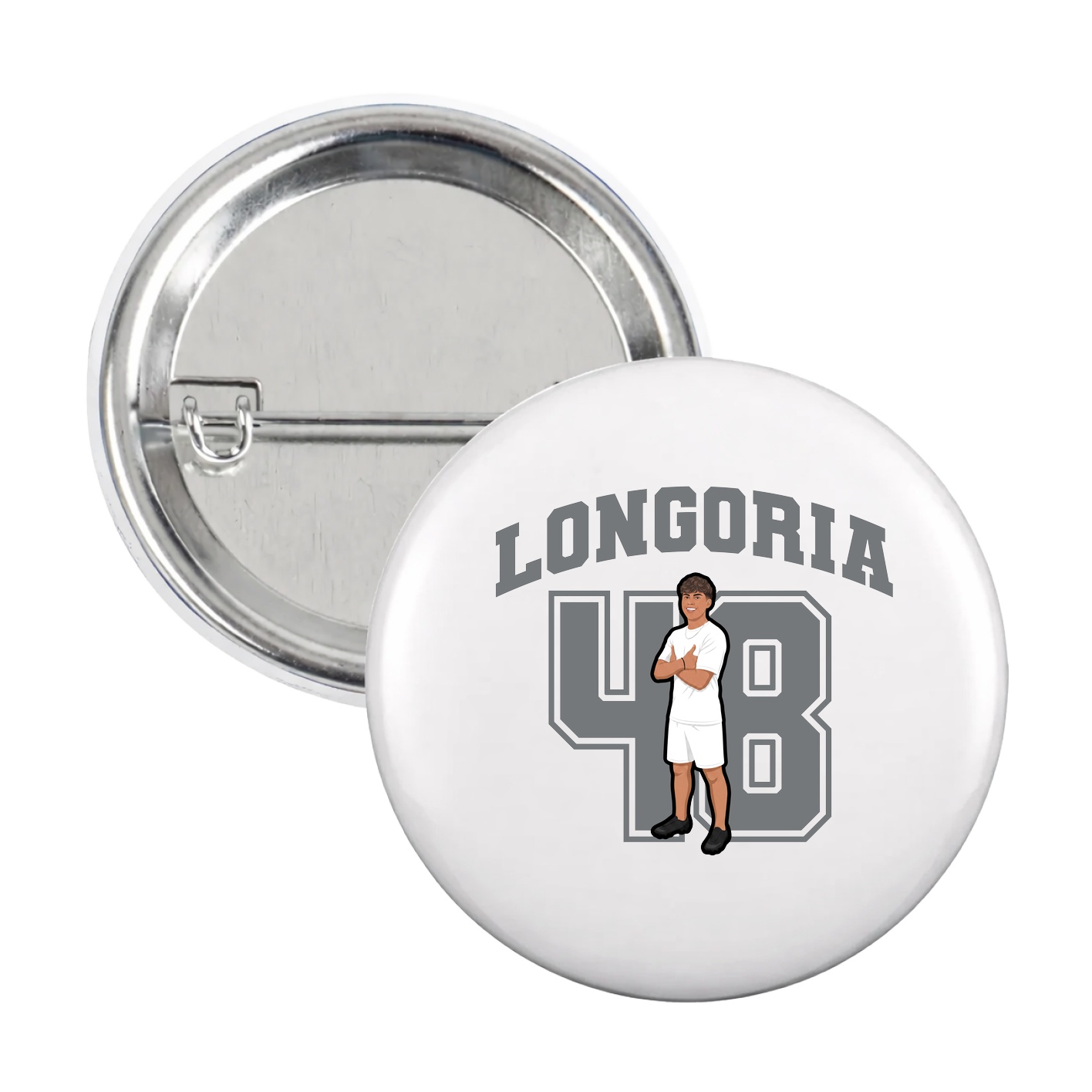 Game Day Button — Number in White