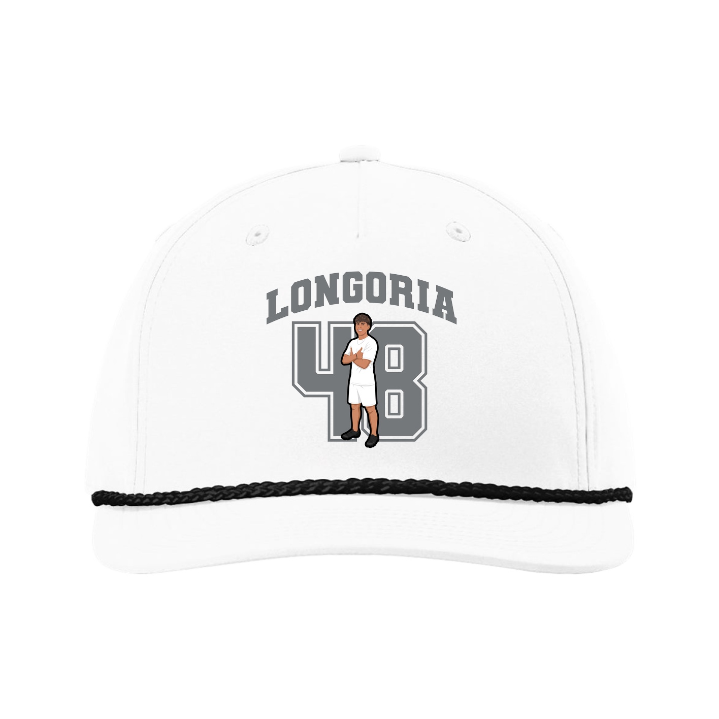 Five-Panel Classic Rope Cap — Number in White