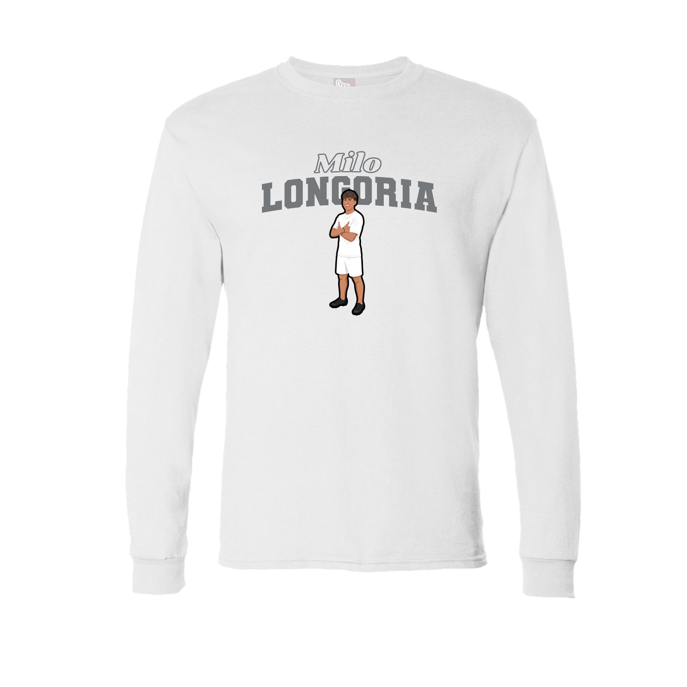 Long Sleeve Tee — Name Arch in White