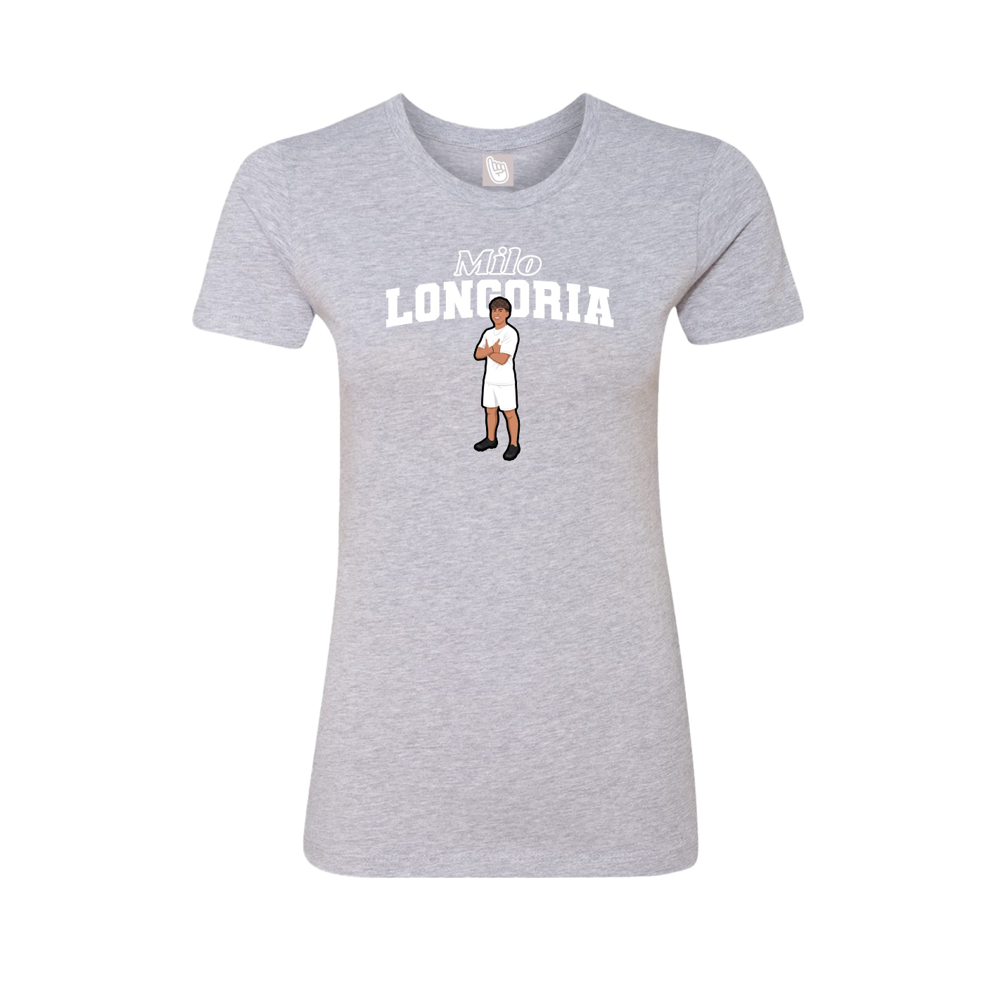 Fitted Women's Tee — Name Arch in Grey
