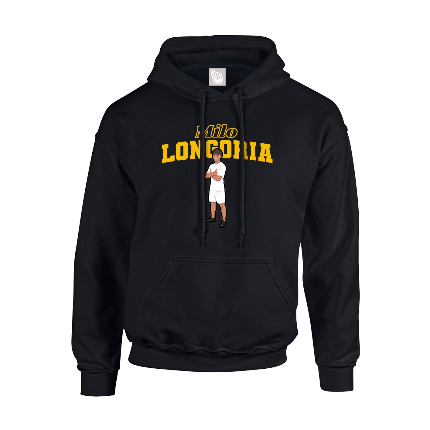 Youth Hoodie — Name Arch in Black