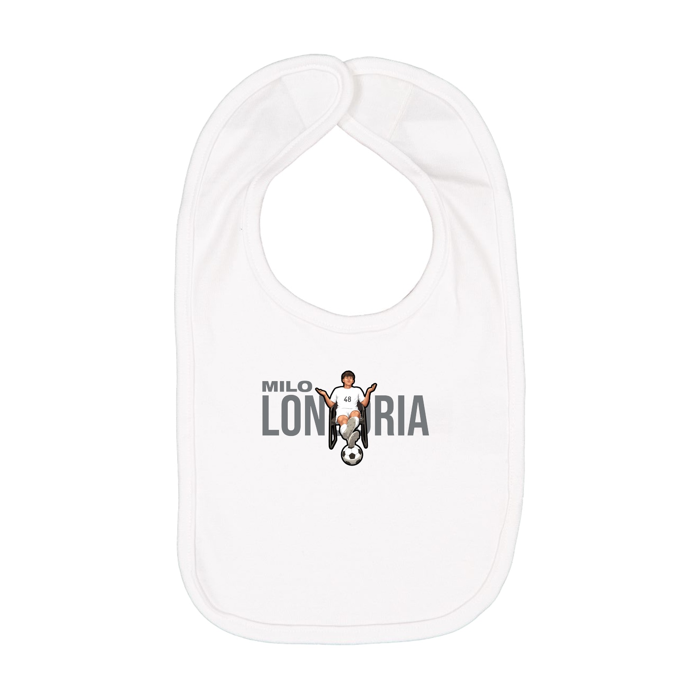 Infant Bib — Player Name in White