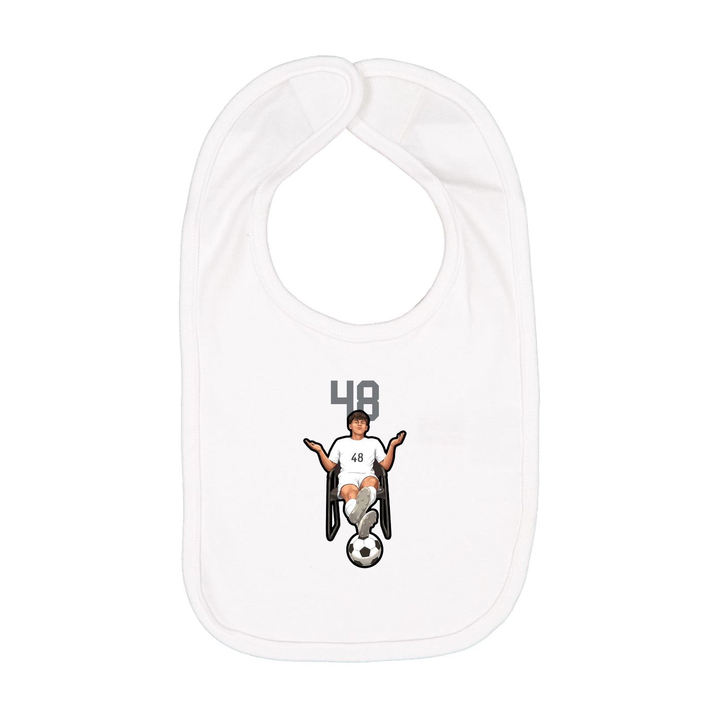 Infant Bib — Number Top in White