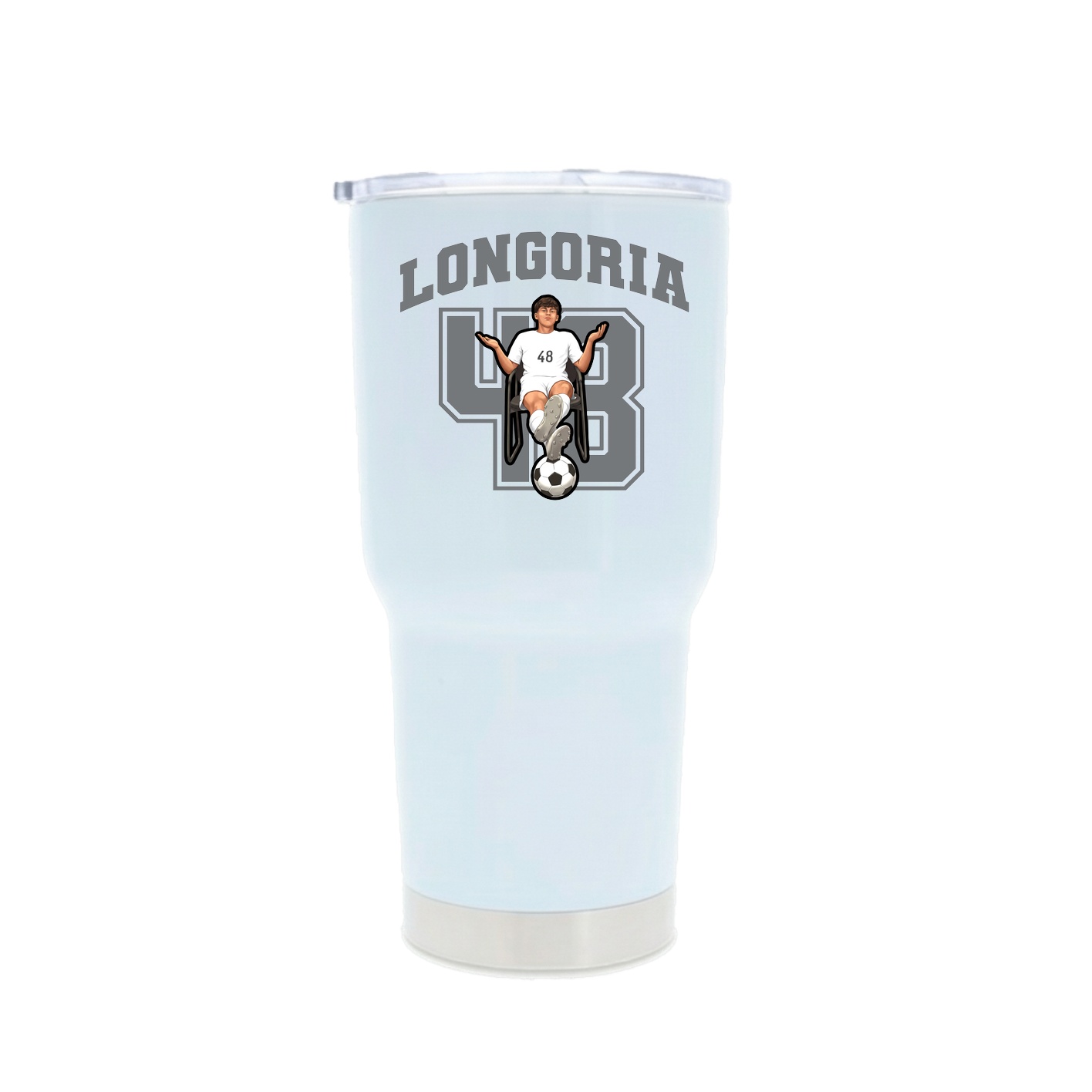30oz Stainless Steel Tumbler — Number in White