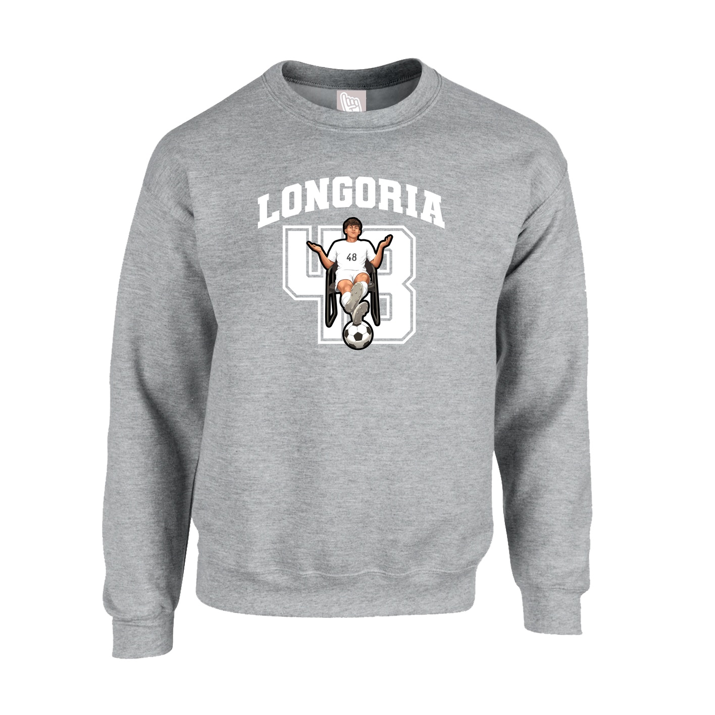 Fleece Crew — Number in Grey