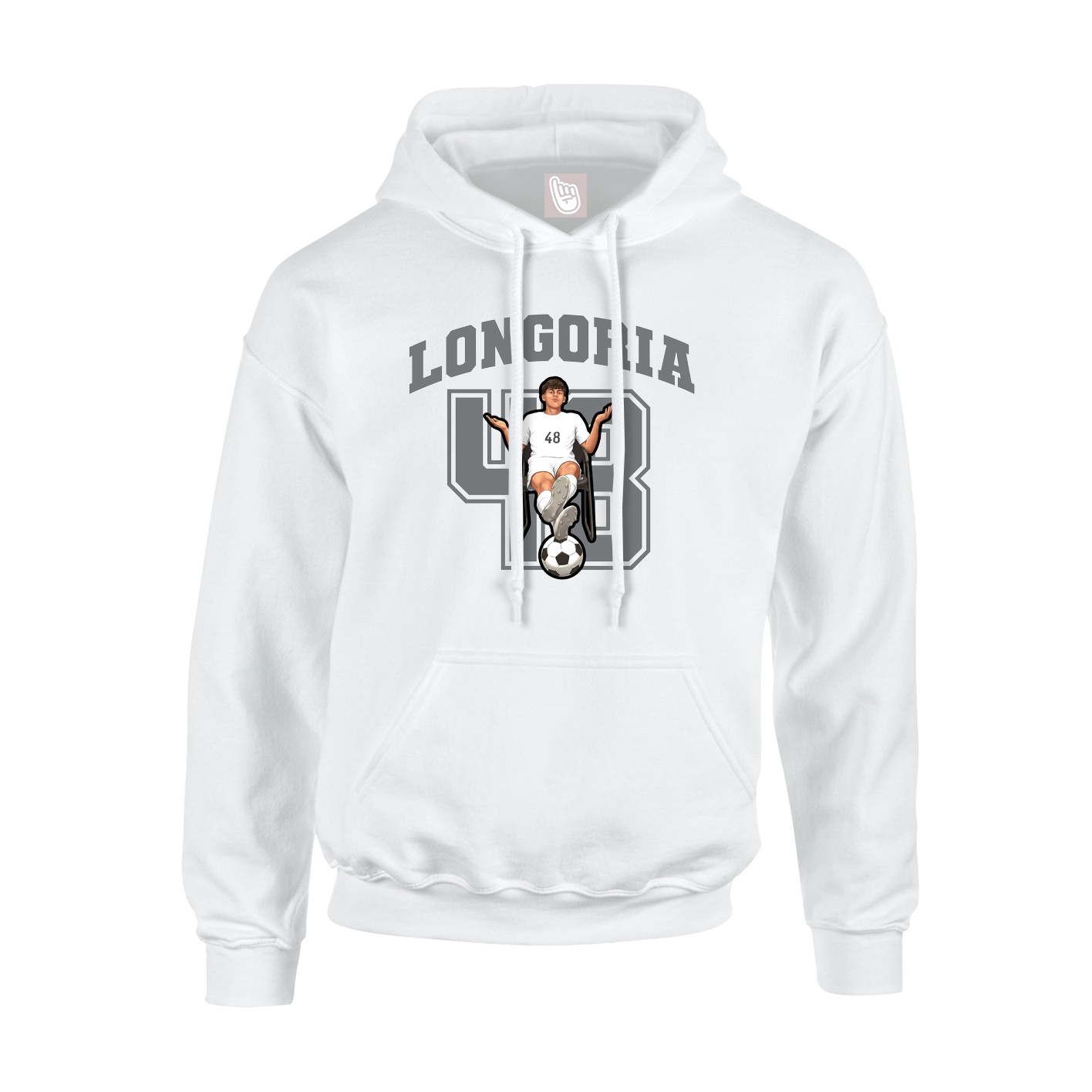 Youth Hoodie — Number in White